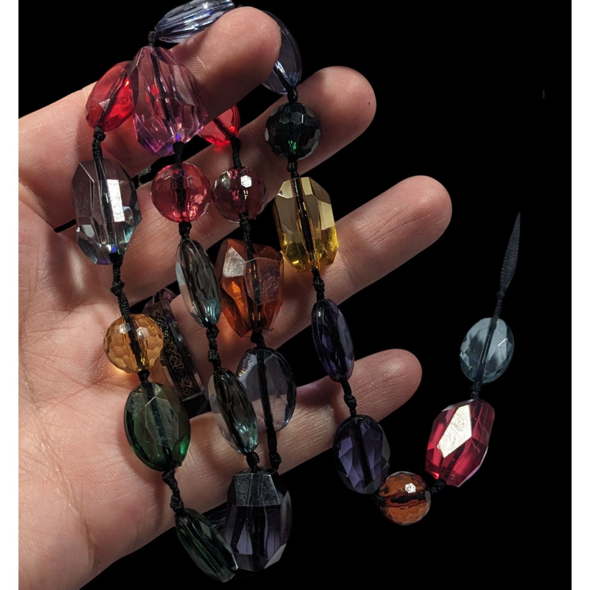 Avenue Avenue Rainbow Gemmed Black Ribbon Necklace Size ONE SIZE - 6 Thumbnail