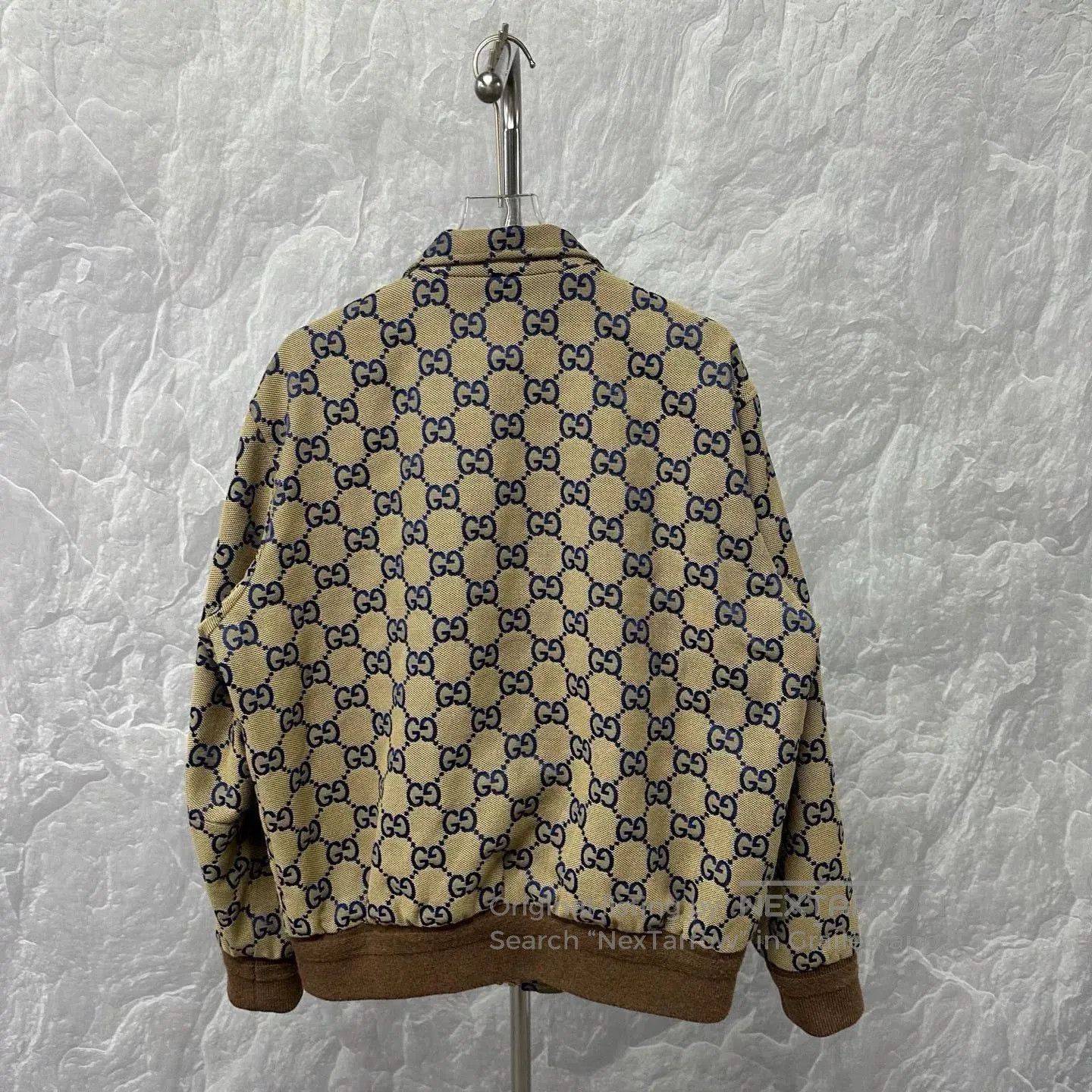 Gucci blue floral GG patterned zip-up jacket. Size US L / EU 52-54 / 3 - 4 Thumbnail