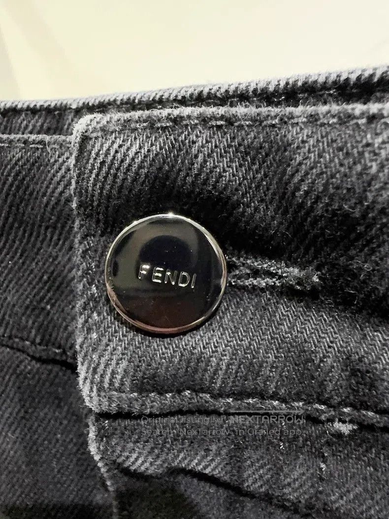 Fendi Fendi Full Logo Denim Skirt Size 26" / US 2 / IT 38 - 2 Thumbnail