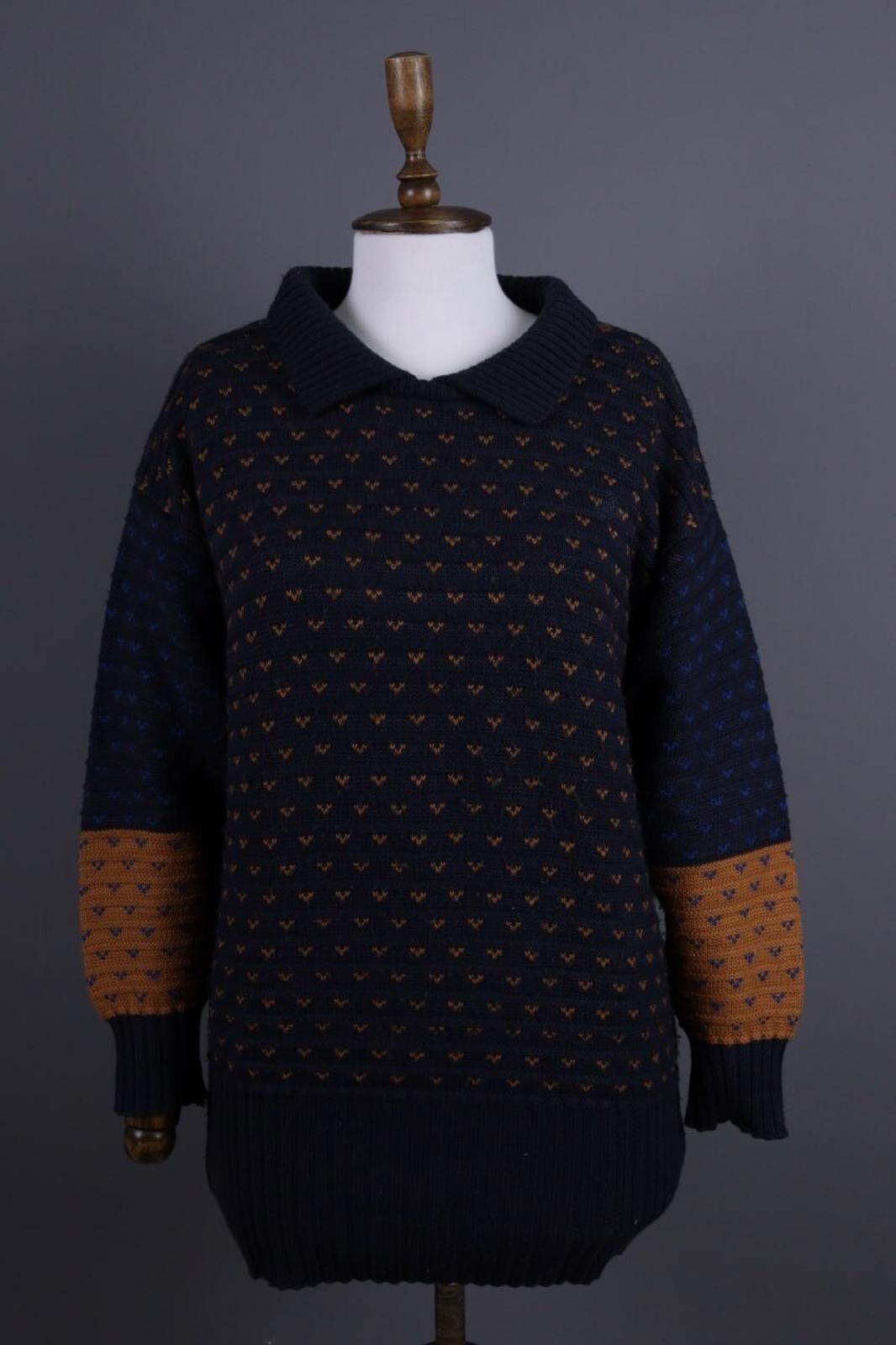 Christian Dior Monsieur Mondi Blue Designer Wool Sweater Ovesized Size 42 Size M / US 6-8 / IT 42-44 - 1 Thumbnail