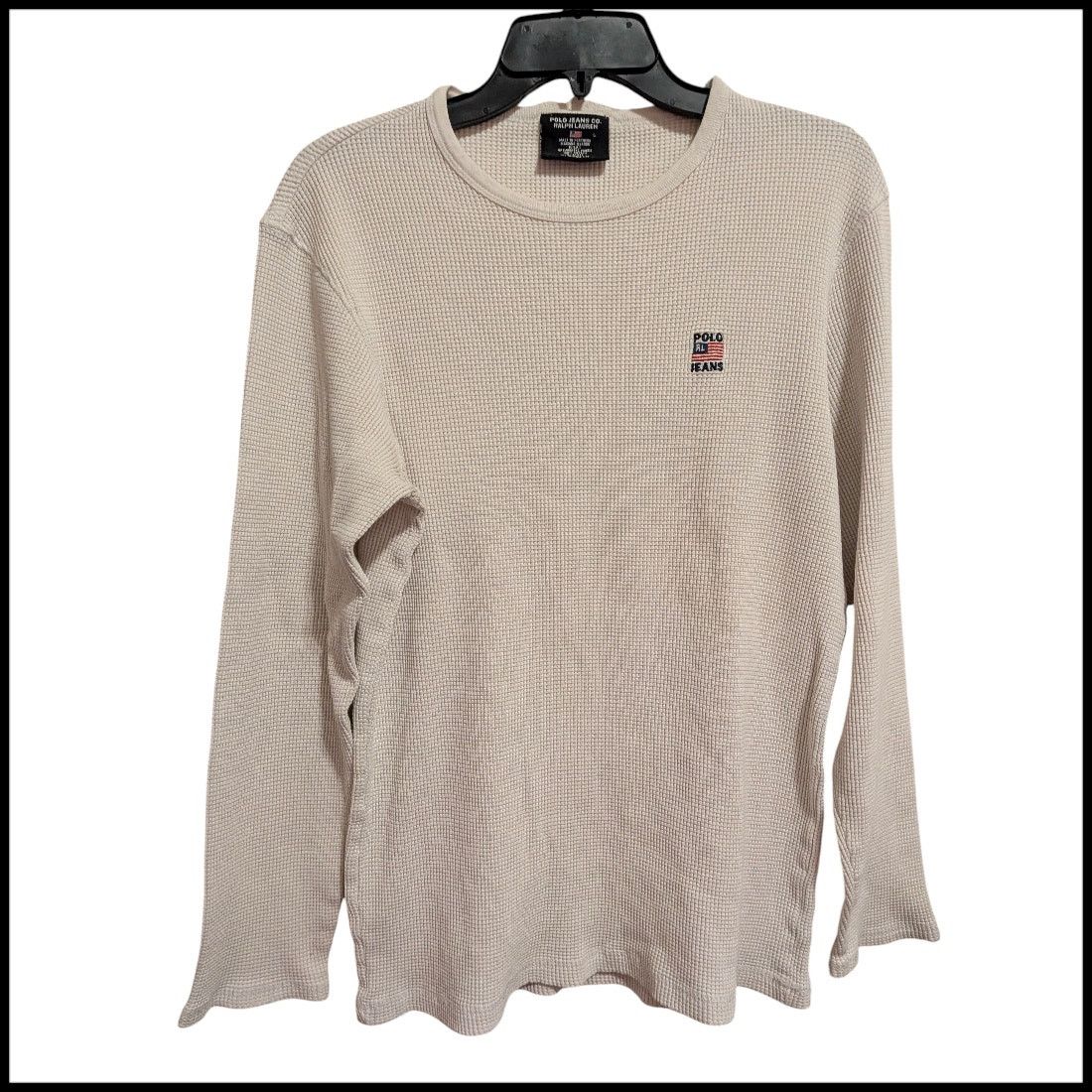 Polo Ralph Lauren Polo Jeans Co Ralph Lauren Long Sleeve Thermal Shirt Tan L Size US L / EU 52-54 / 3 - 1 Thumbnail