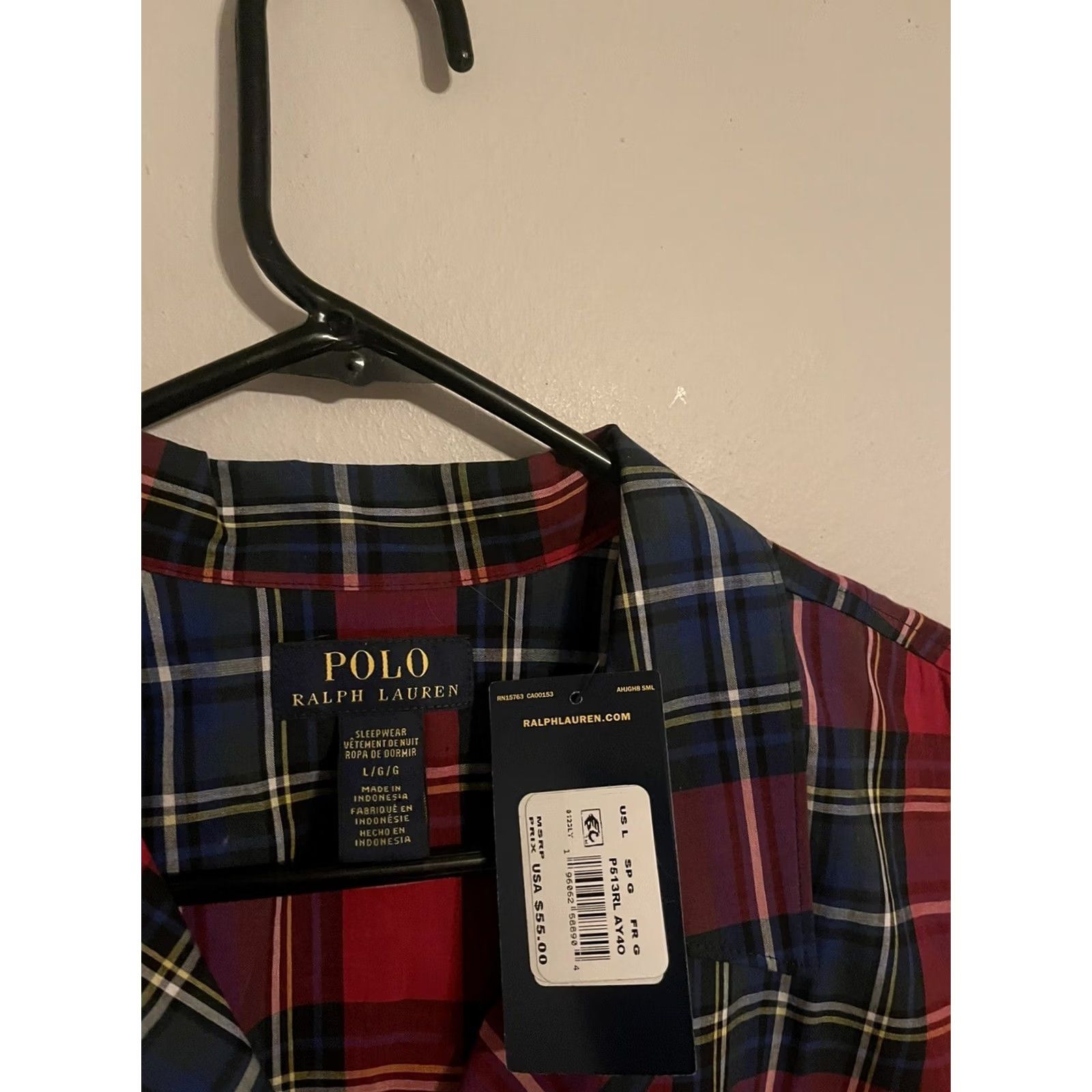Polo Ralph Lauren Polo Ralph Lauren Men's L Multicolor Tartan Plaid Pajama Sleepwear Shirt Size US L / EU 52-54 / 3 - 3 Thumbnail