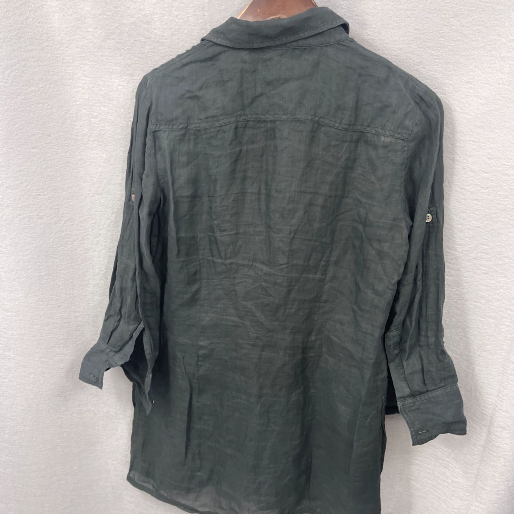 Theory Theory Dress Women 4 Black Linen Collared Long Sleeve Short Casual Business Womens Size S / US 4 / IT 40 - 4 Thumbnail