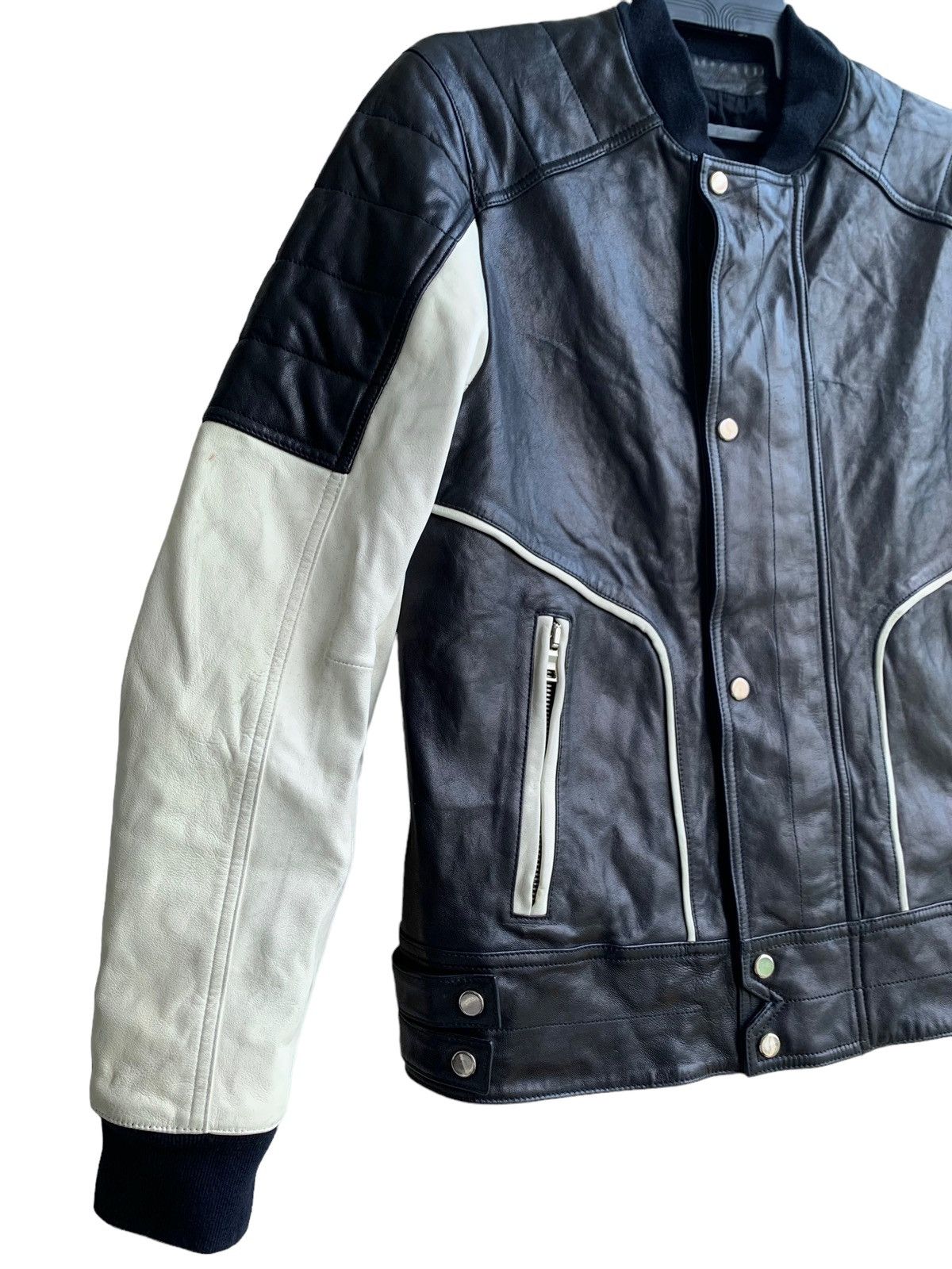 SS 15 Balmain Bomber Bikers Lamb Leather Jacket