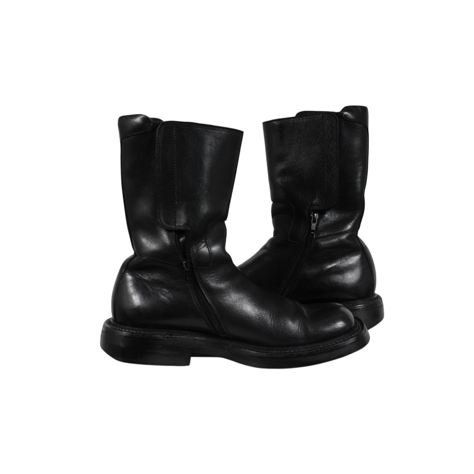 Prada Aw99 Vintage Square Toe Boots Black Leather - 02555 Size US 8.5 / EU 41-42 - 9 Thumbnail