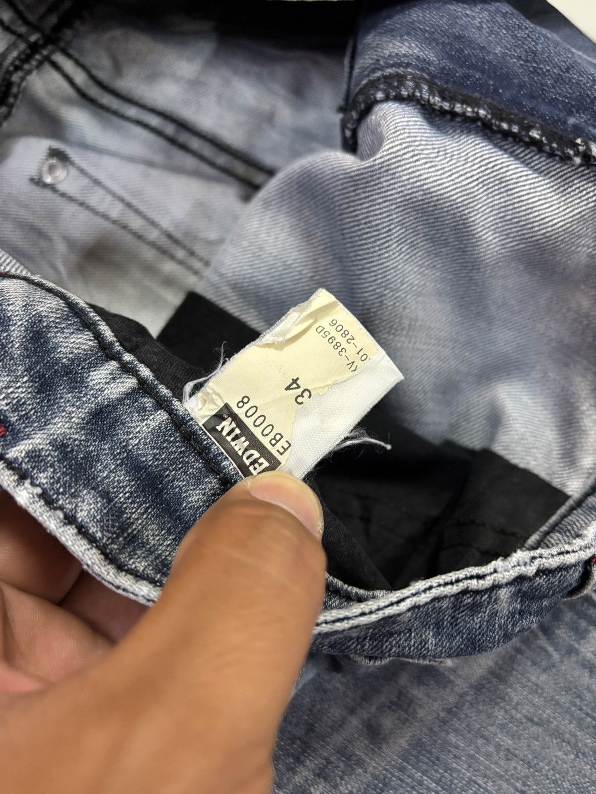 Comme des Garcons Japan Edwin Blue Trip Cargo Ultility Fade Jeans Size US 34 / EU 50 - 12 Thumbnail