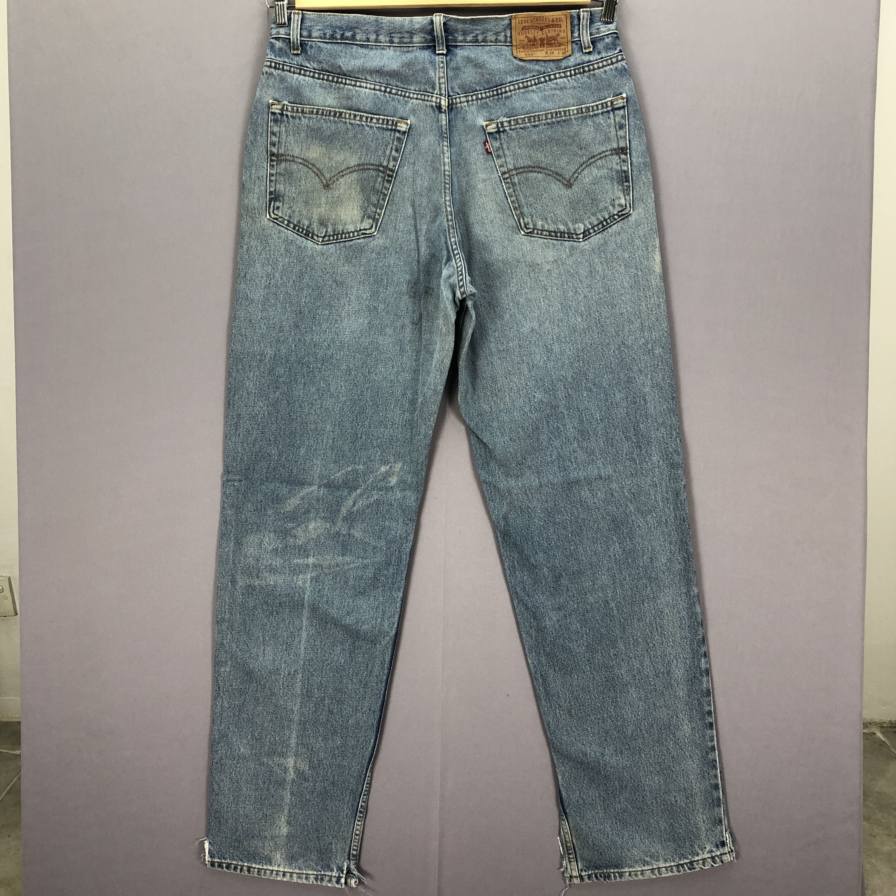 Levi's Vintage Baggy Levis 550 Jeans Levis Stone Wash Faded Denim Size US 36 / EU 52 - 2 Thumbnail