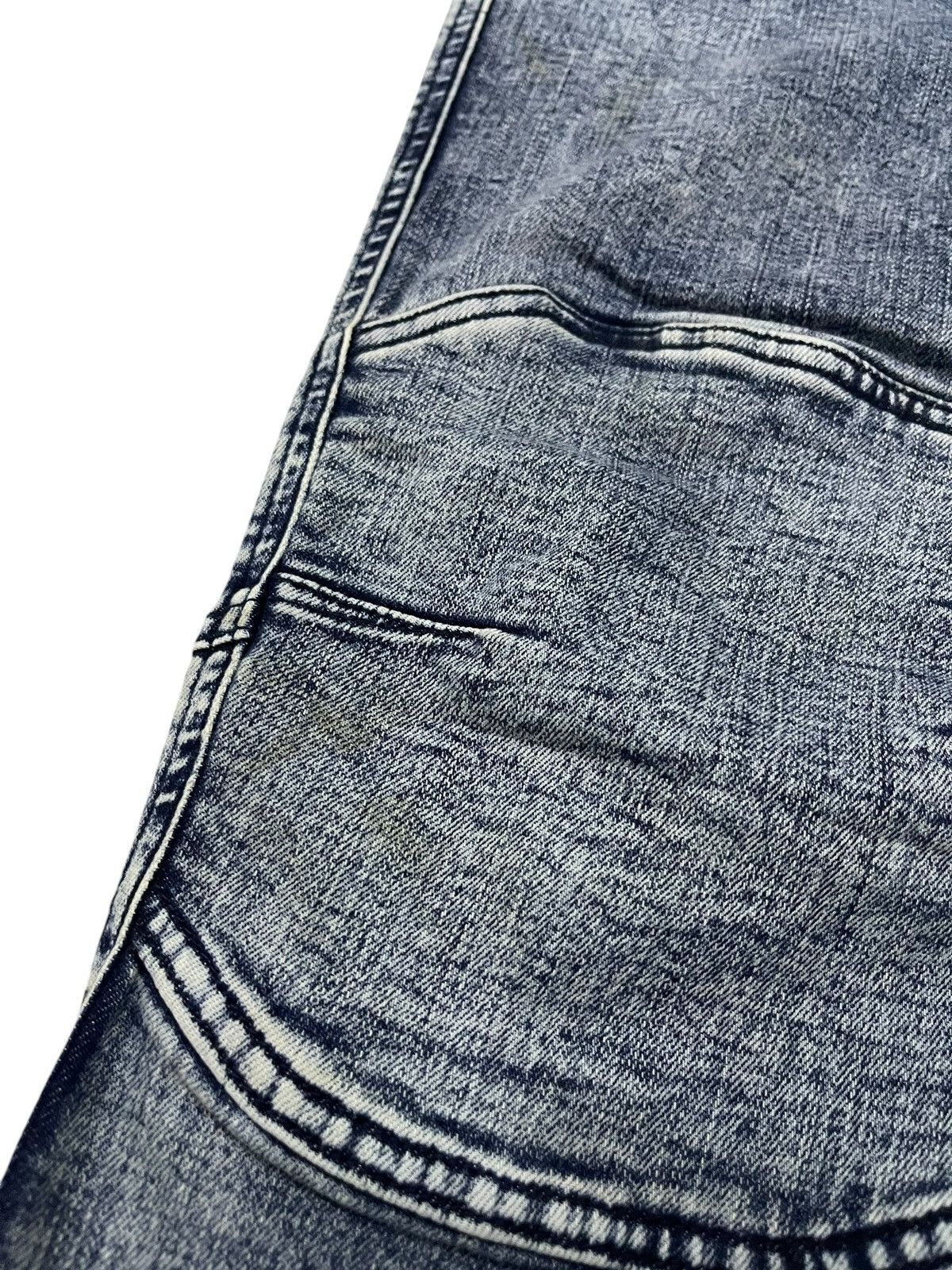 Balmain Next Workerz X Cordura Acid Wash Denim Padded Biker Pants Size US 33 - 8 Thumbnail
