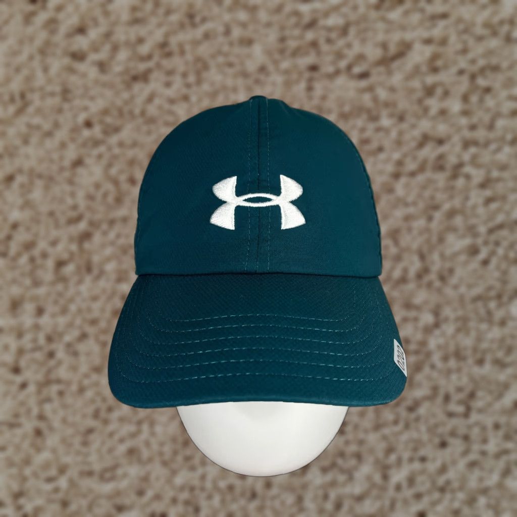 Under Armour Under Armour Hat Cap Strap Back Womens One Size Teal Polyester Spandex Blend Size ONE SIZE - 1 Thumbnail