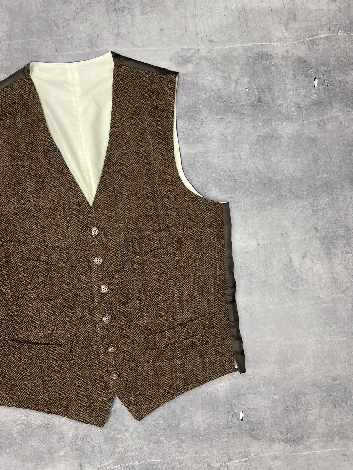 Polo Ralph Lauren Polo Ralph Lauren Vest Waistcoat Suit Herringbone Wool 38R Size 38R - 4 Thumbnail