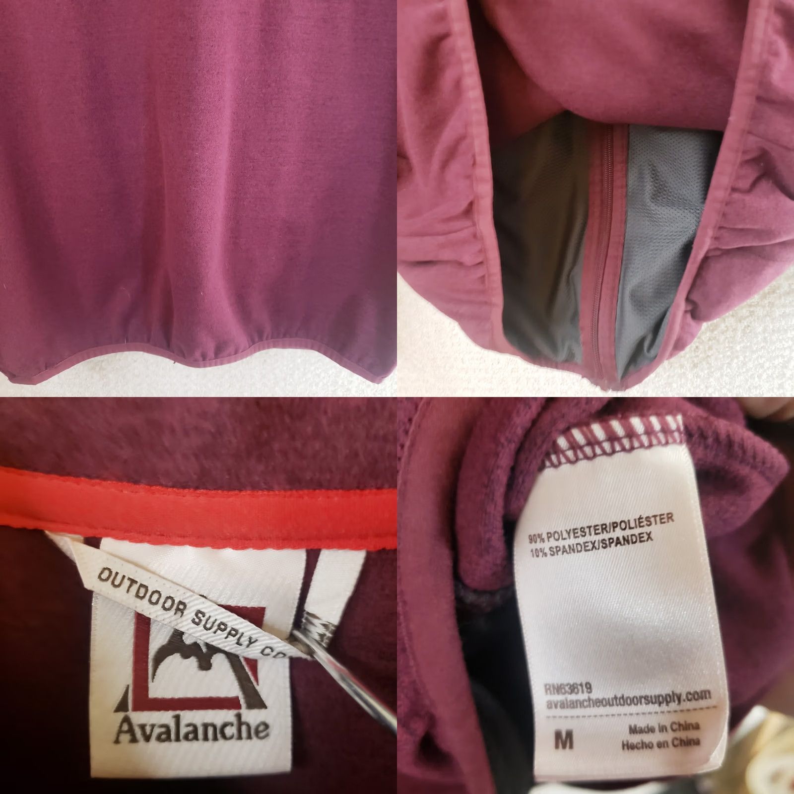 Avalanche Avalanche Men's M Maroon Full Zip Knit Fleece Jacket Stand Up Collar Logo Size US M / EU 48-50 / 2 - 9 Thumbnail