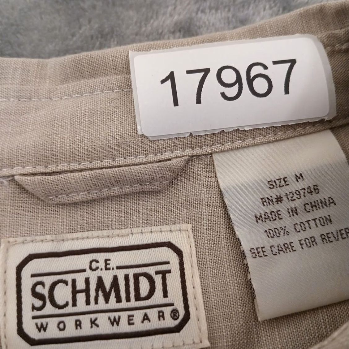 Vintage C.E. Schmidt Shirt Mens Medium Beige Short Sleeve Button-Up Pockets Cotton New Vintage: No Mens Size US M / EU 48-50 / 2 - 8 Thumbnail