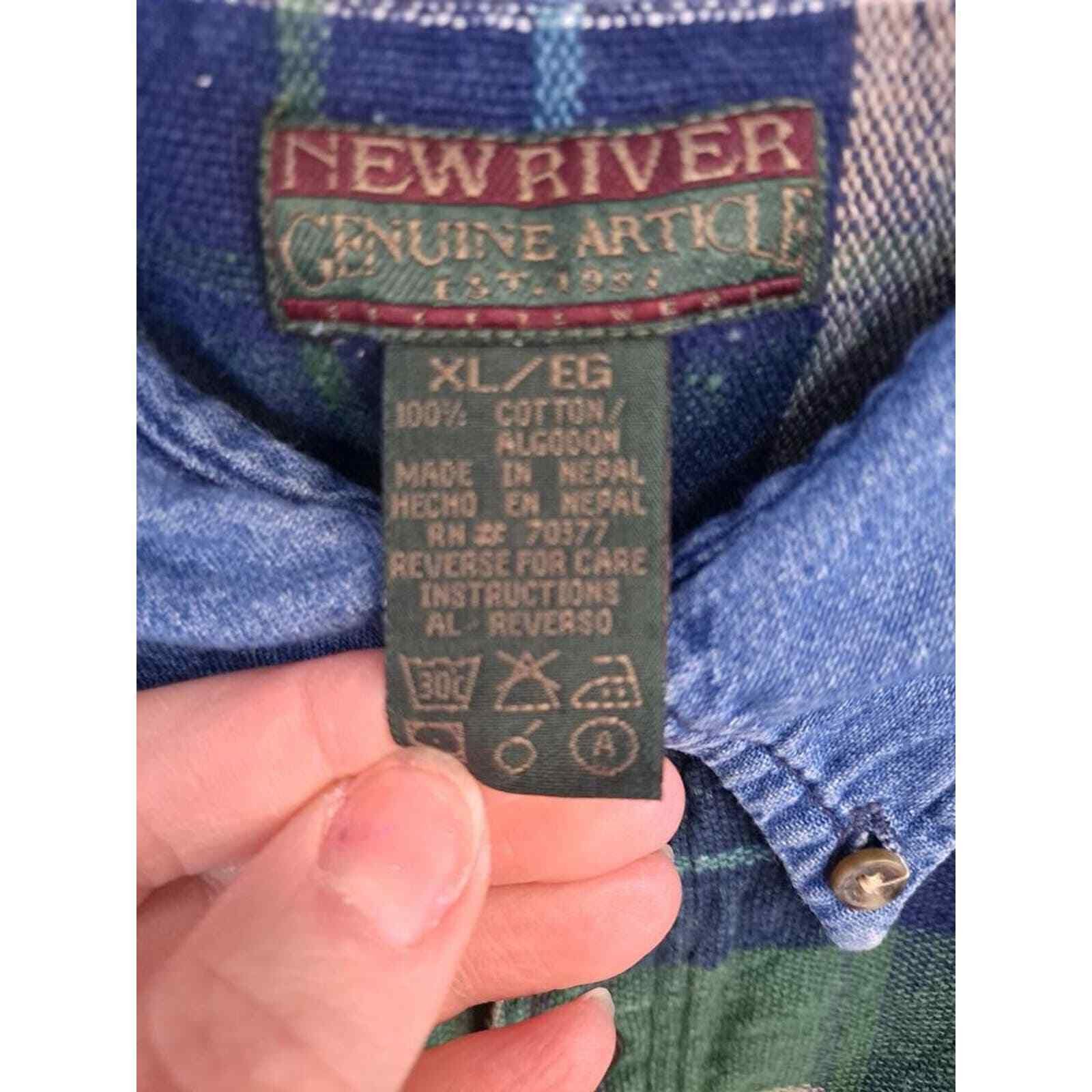 Other New River Plaid Flannel with Denim Collar Button Up Shirt Si Size US XL / EU 56 / 4 - 3 Thumbnail