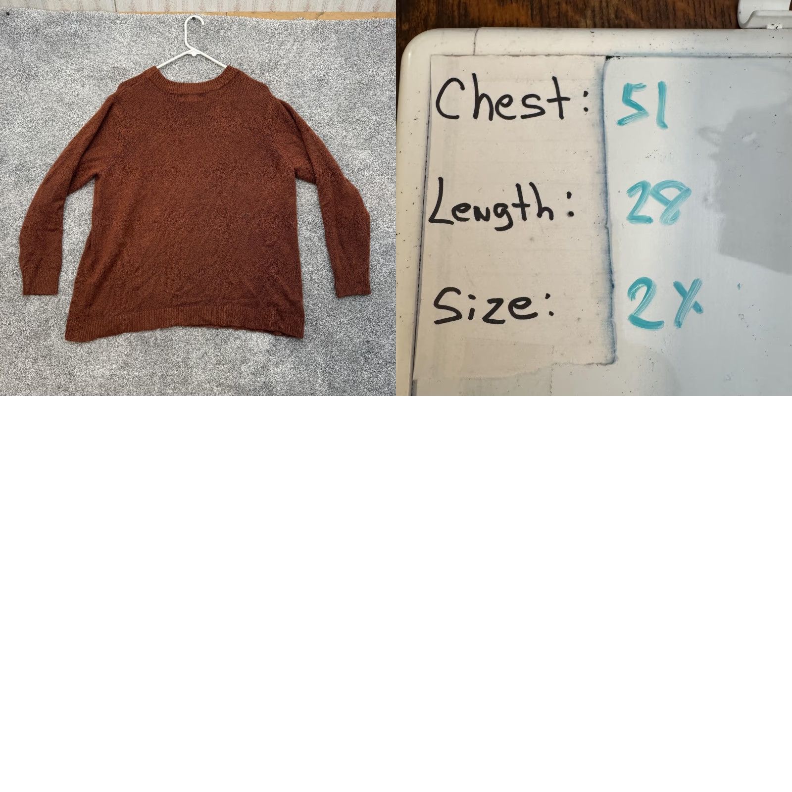 Vintage Ava & Viv Sweater Womens 2X Plus Size Brown Pullover Crewneck Soft Knit Fall Top Size XXL / US 16-18 / IT 52-54 - 8 Thumbnail