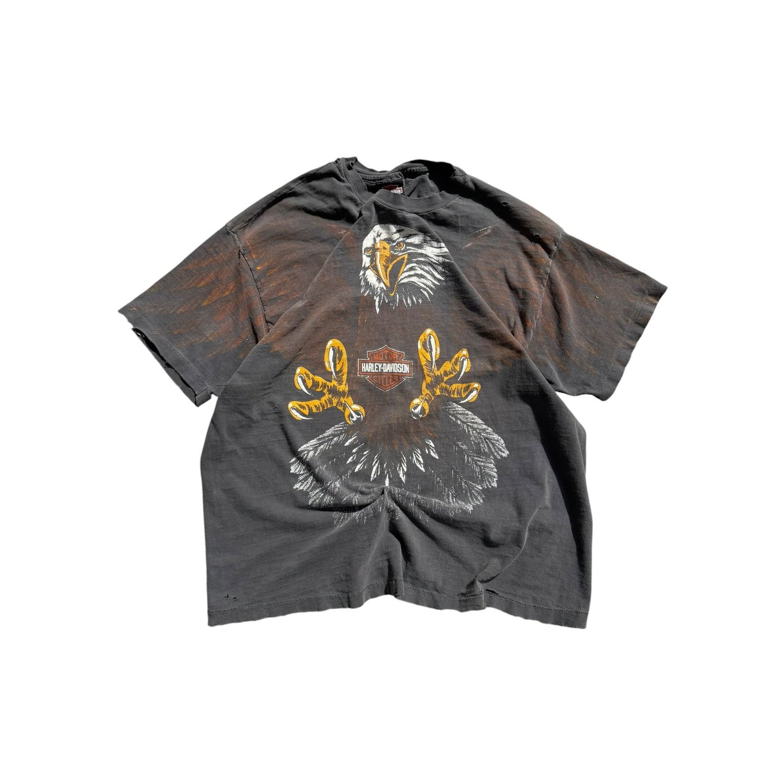 Harley Davidson Vintage Distressed Harley Davidson All-Over Eagle Tee Size US XL / EU 56 / 4 - 1 Thumbnail