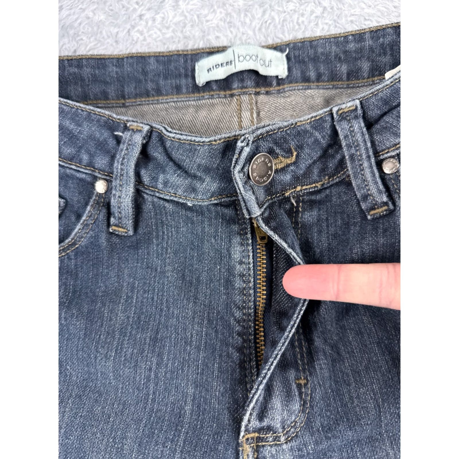 Lee Lee Jeans Women Regular Bootcut 30x29 Blue Denim Cotton Blend Stretch Pockets Logo Button Zip Size 32" / US 10 / IT 46 - 5 Thumbnail