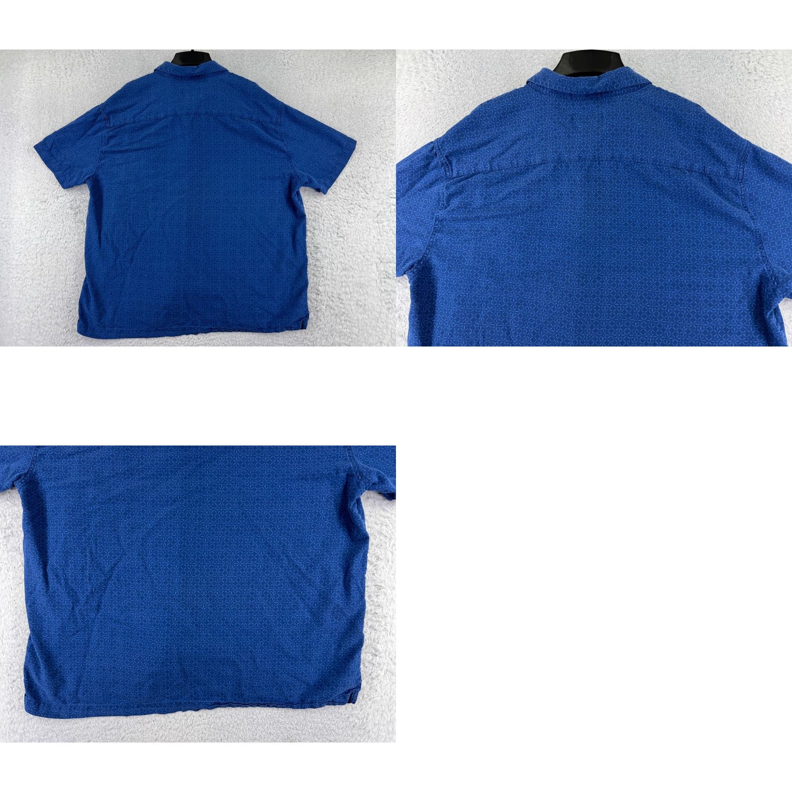 Nat Nast Nat Nast Shirt Mens XL Blue Silk Button-Up Short Sleeve Geometric Pattern Nat Nast Luxury Originals Size US XL / EU 56 / 4 - 9 Thumbnail