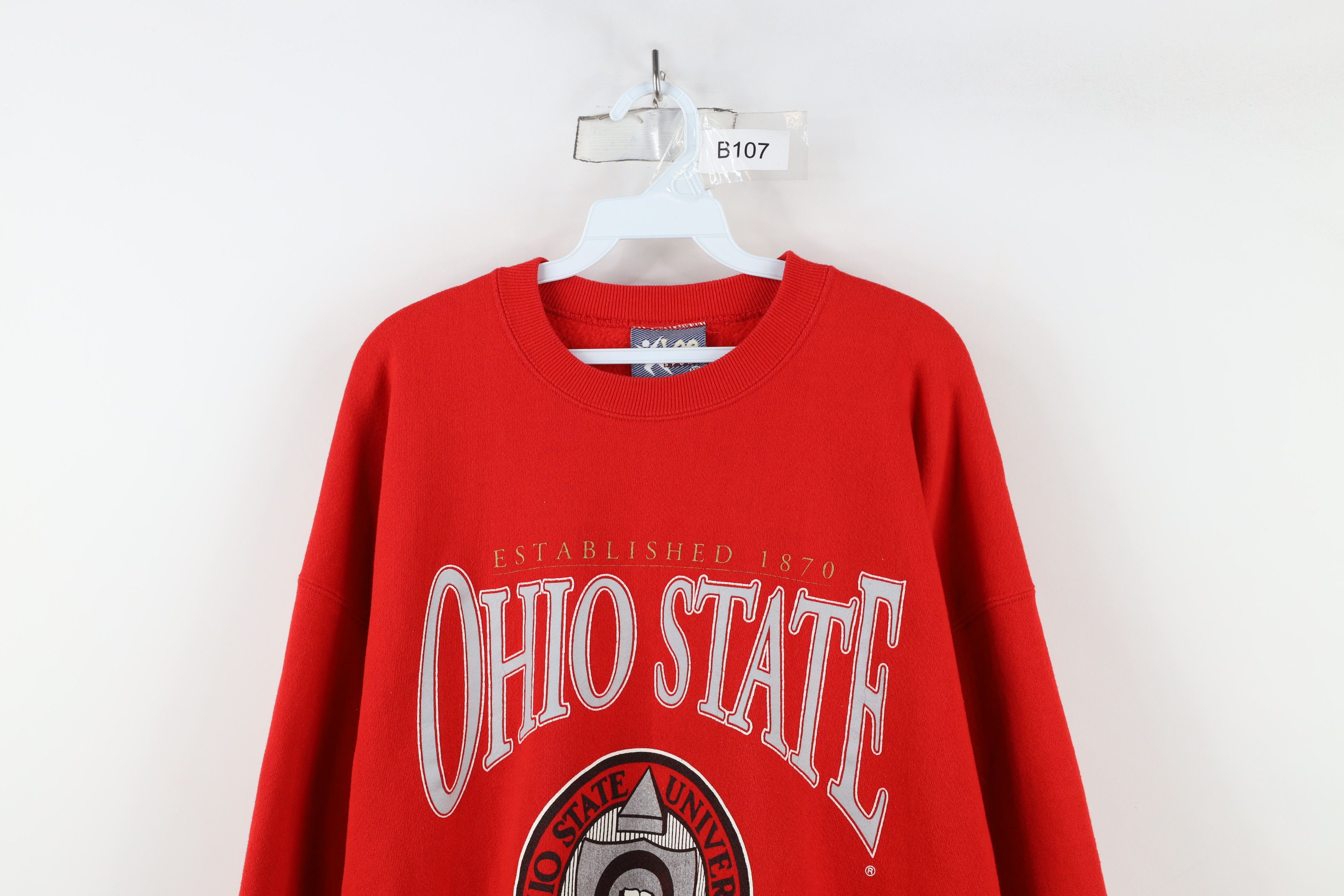 Vintage Vintage 90s Ohio State University Crewneck Sweatshirt USA Size US XXL / EU 58 / 5 - 2 Thumbnail