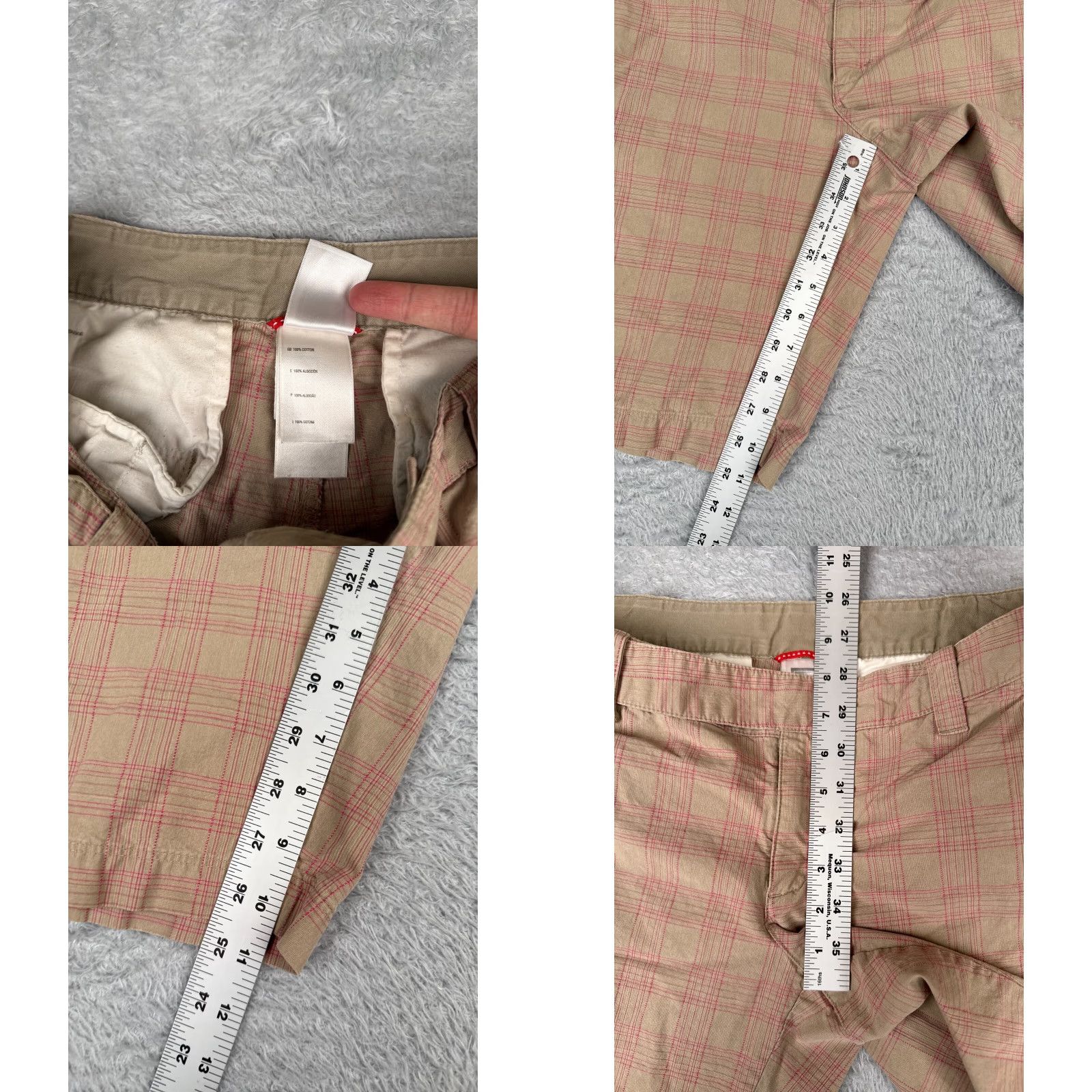 The North Face The North Face Shorts Women 8 Beige Plaid Chino 100% Cotton Flat Golf Hike 30x11 Size 30" / US 8 / IT 44 - 8 Thumbnail