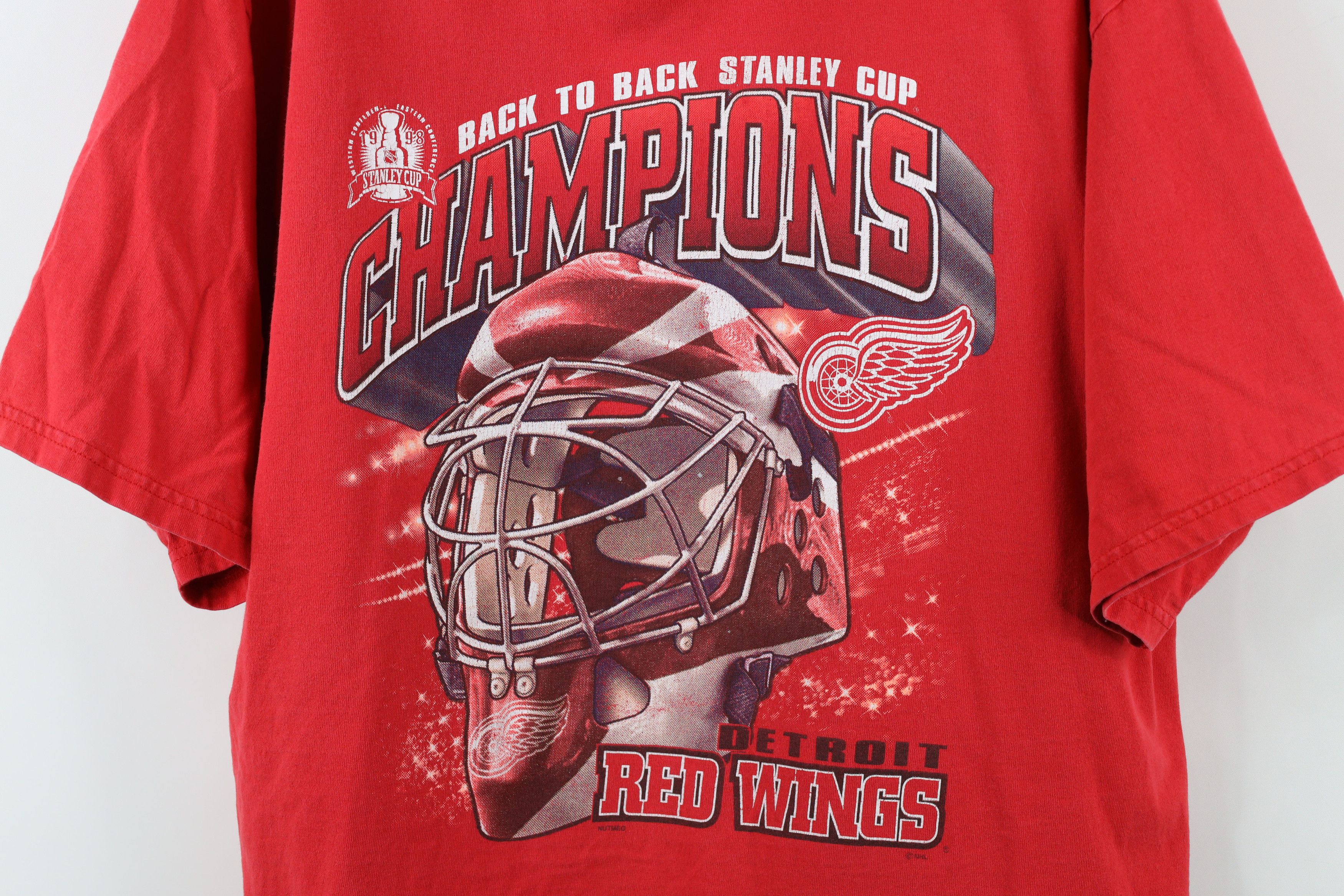 Vintage Vintage 90s Stanley Cup Champs Detroit Red Wings T-Shirt Size US XL / EU 56 / 4 - 4 Thumbnail