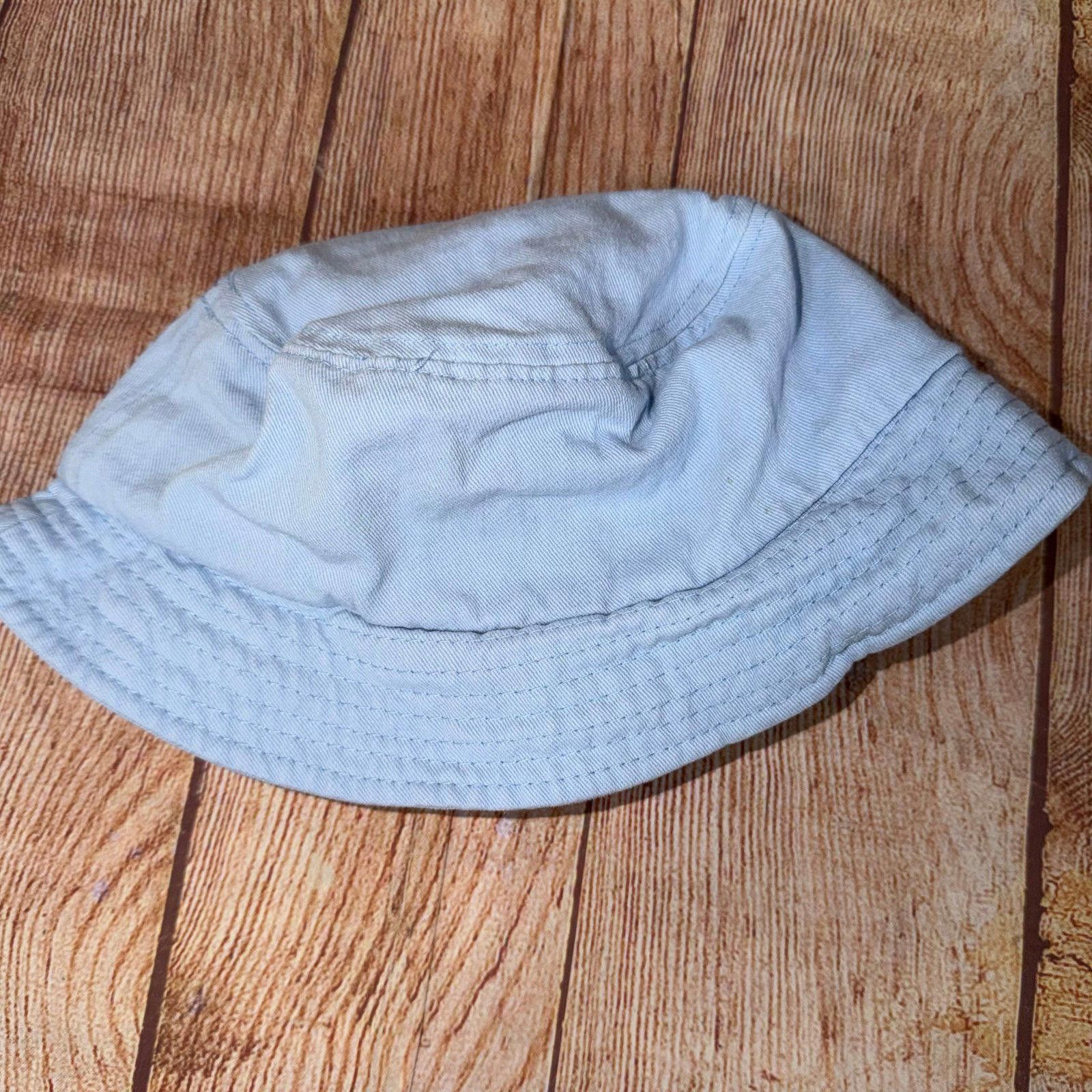 Other Light Blue 'Happy Camper' Embroidered Bucket Hat Size ONE SIZE - 4 Thumbnail