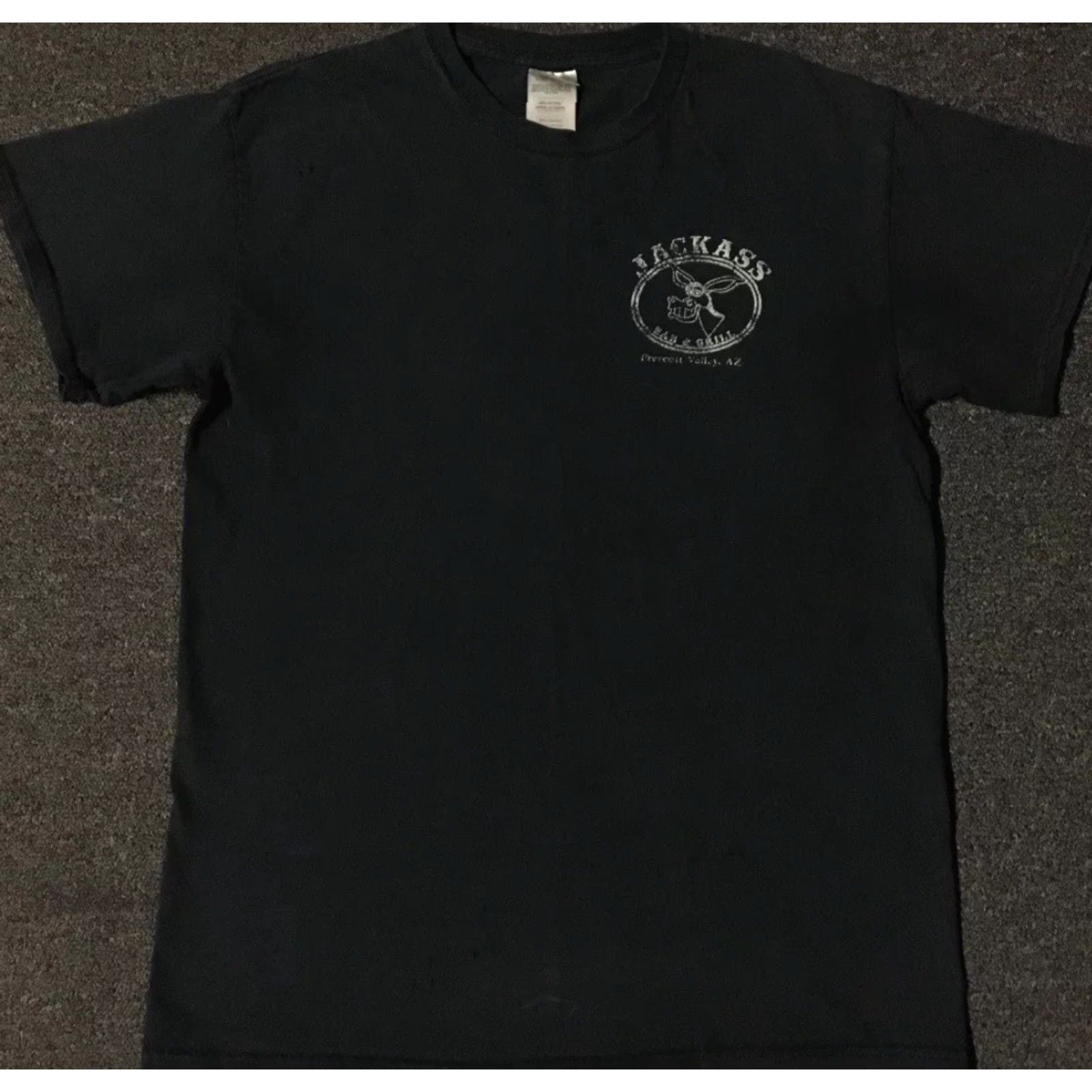 Vintage VINTAGE Jackass Bar Prescott Arizona Faded Distress Shirt S Black T-Shirt Men Short Sleeve Vintage Grunge Humor 80s Bar Joke USA Boys Mens Size US S / EU 44-46 / 1 - 2 Thumbnail