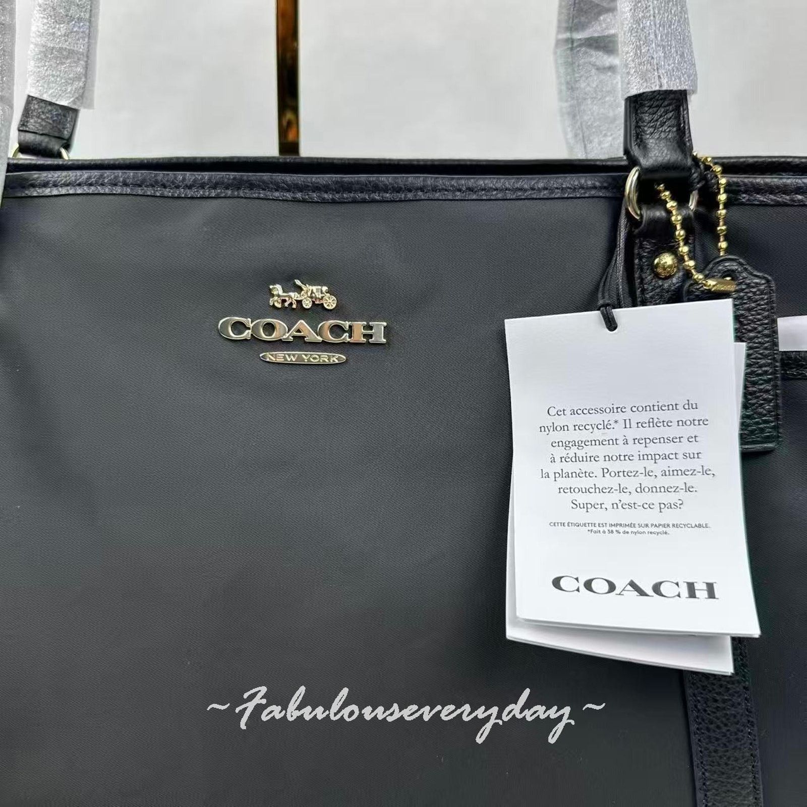 Coach Coach Baby Bag Shoulder Bag Nylon and Leather Silver/Black Size ONE SIZE - 6 Thumbnail