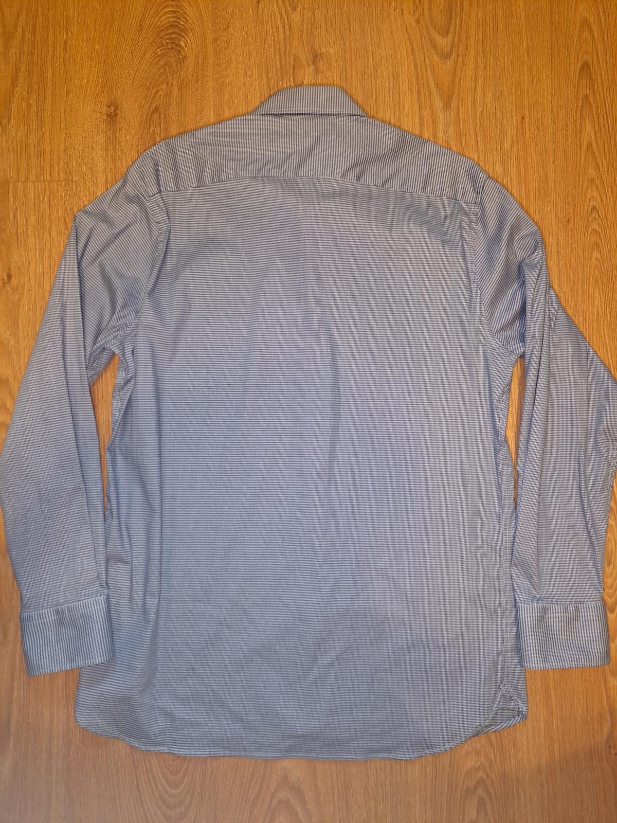 Hickey Freeman Hickey Freeman Dress Shirt 15/15.5-34/35 Blue Houndstooth Size 38R - 9 Thumbnail