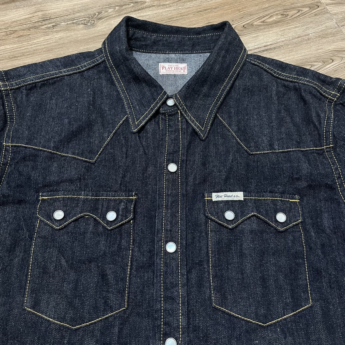 The Flat Head The Flat Head 10oz. Selvedge Indigo Western Button Down Size US M / EU 48-50 / 2 - 4 Thumbnail