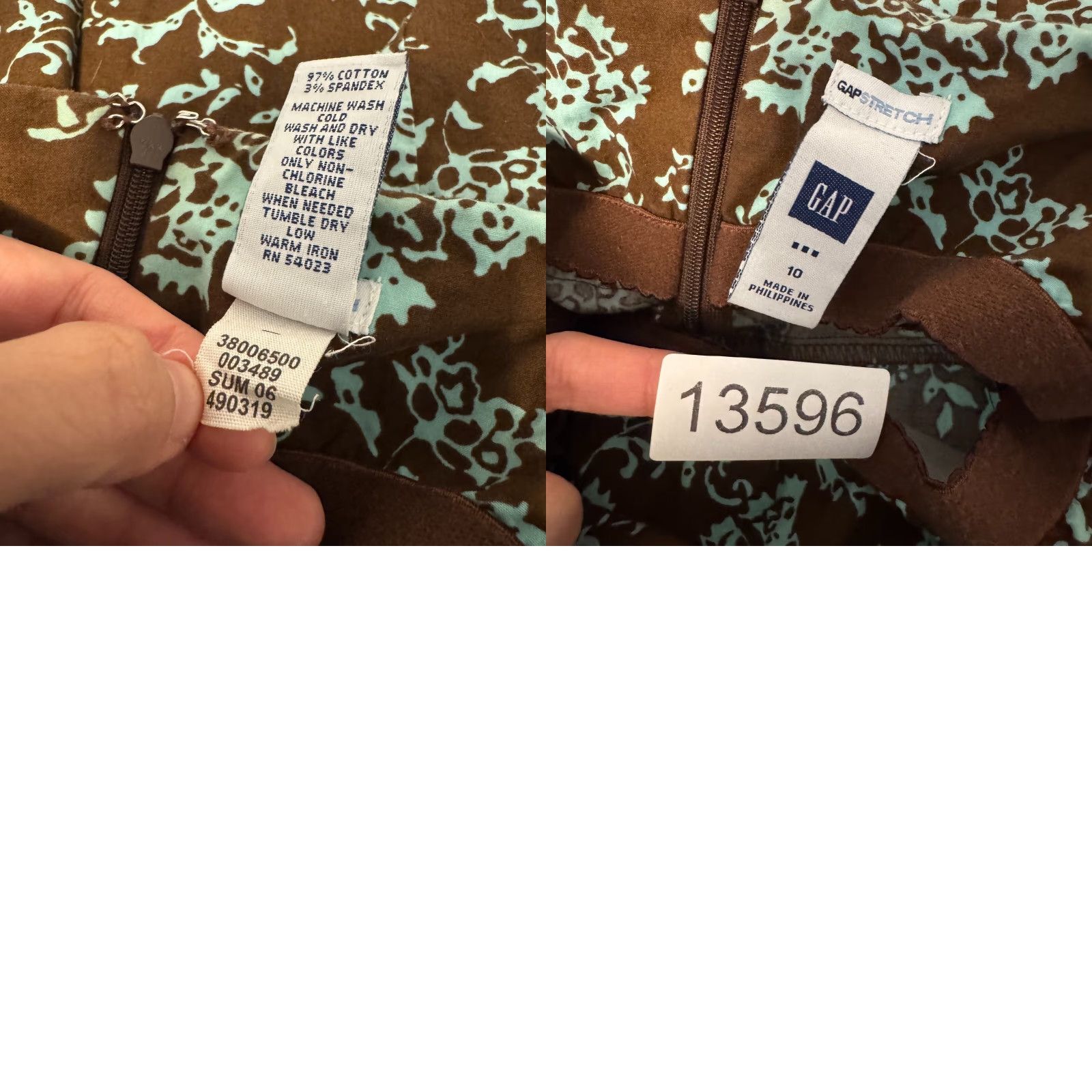 Gap VINTAGE Gap Midi Dress 10 Brown Blue Floral Strapless A-Line Fairy Grunge Dress Ladies Size L / US 10 / IT 46 - 8 Thumbnail