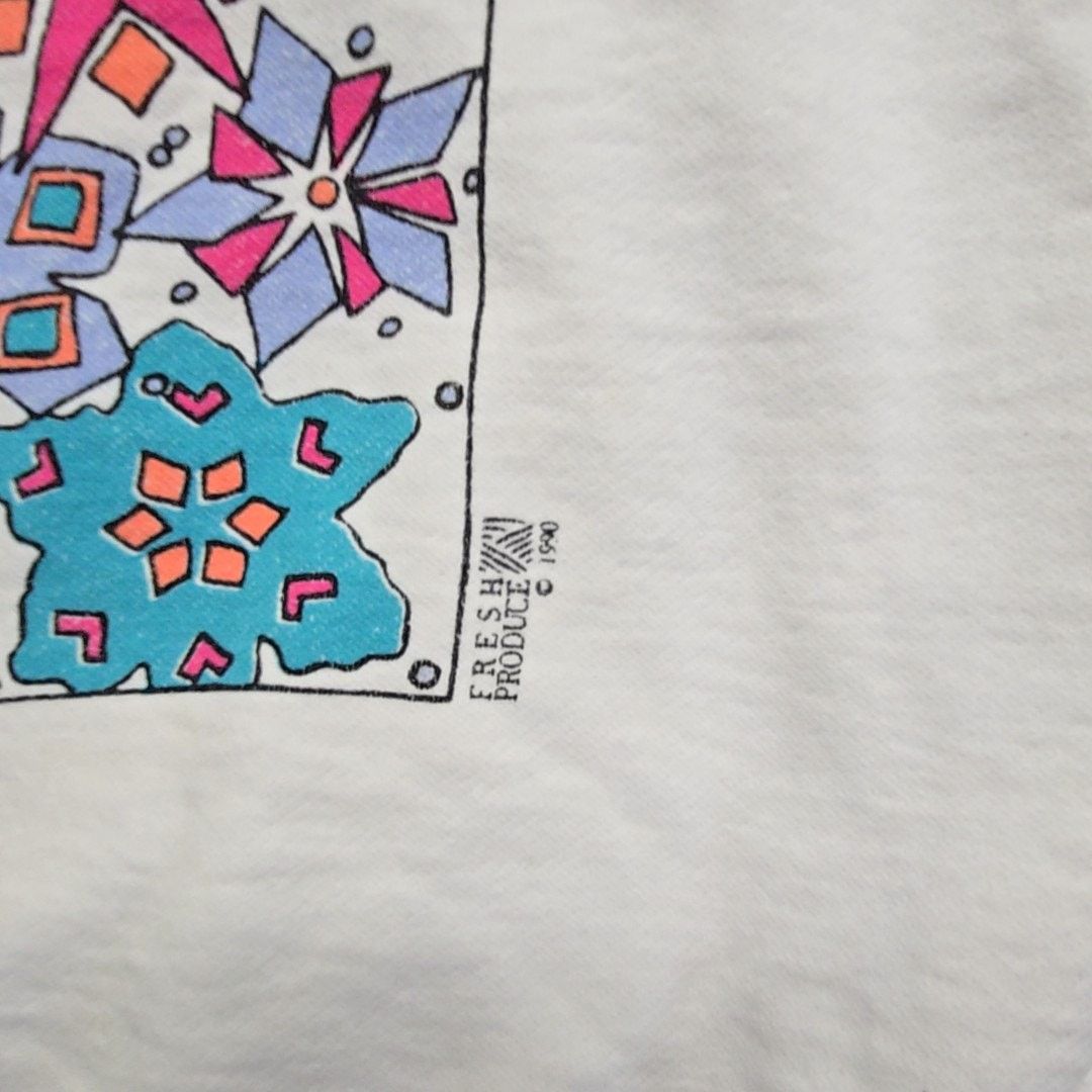 Vintage Vintage Geometric Graphic Sweatshirt White L Crewneck 90s Size M / US 6-8 / IT 42-44 - 3 Thumbnail