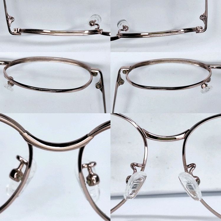 Other VINTAGE FFF-525 Rose Gold TITAN Slim Boston Glasses 52mm Size ONE SIZE - 6 Thumbnail