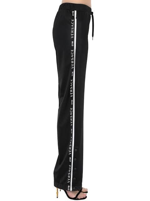 Versace 🇮🇹 Versace Gym Logo Side Striped Snap Tapped Track Pants Size US 30 / EU 46 - 2 Thumbnail