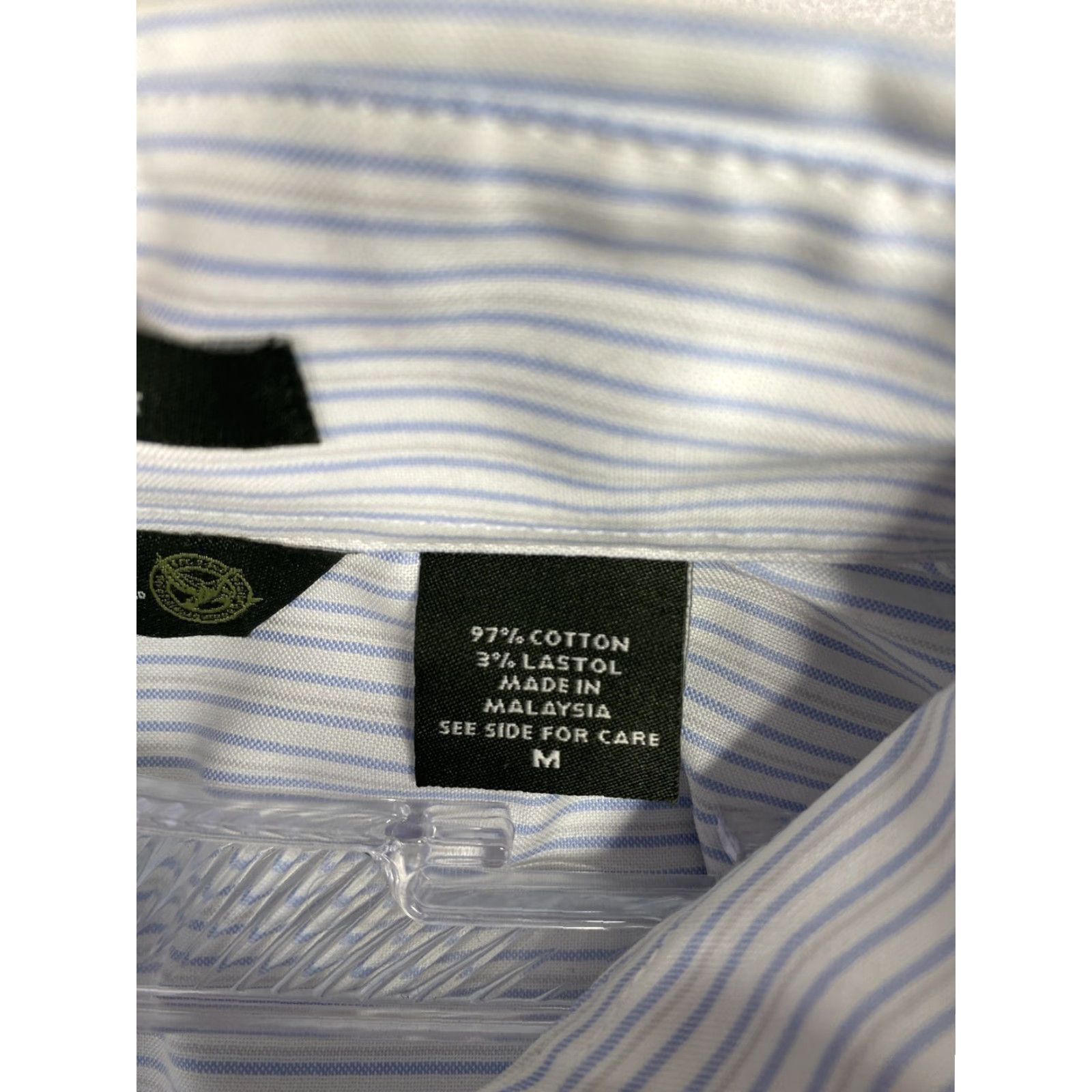 Eddie Bauer Eddie Bauer Shirt Womens M Blue White Stripe Button-Up Knit Stretch Non-Iron Long Sleeve Casual Classic/City/Comfy Multicolor Pattern 3/4 Sleeve Size M / US 6-8 / IT 42-44 - 4 Thumbnail