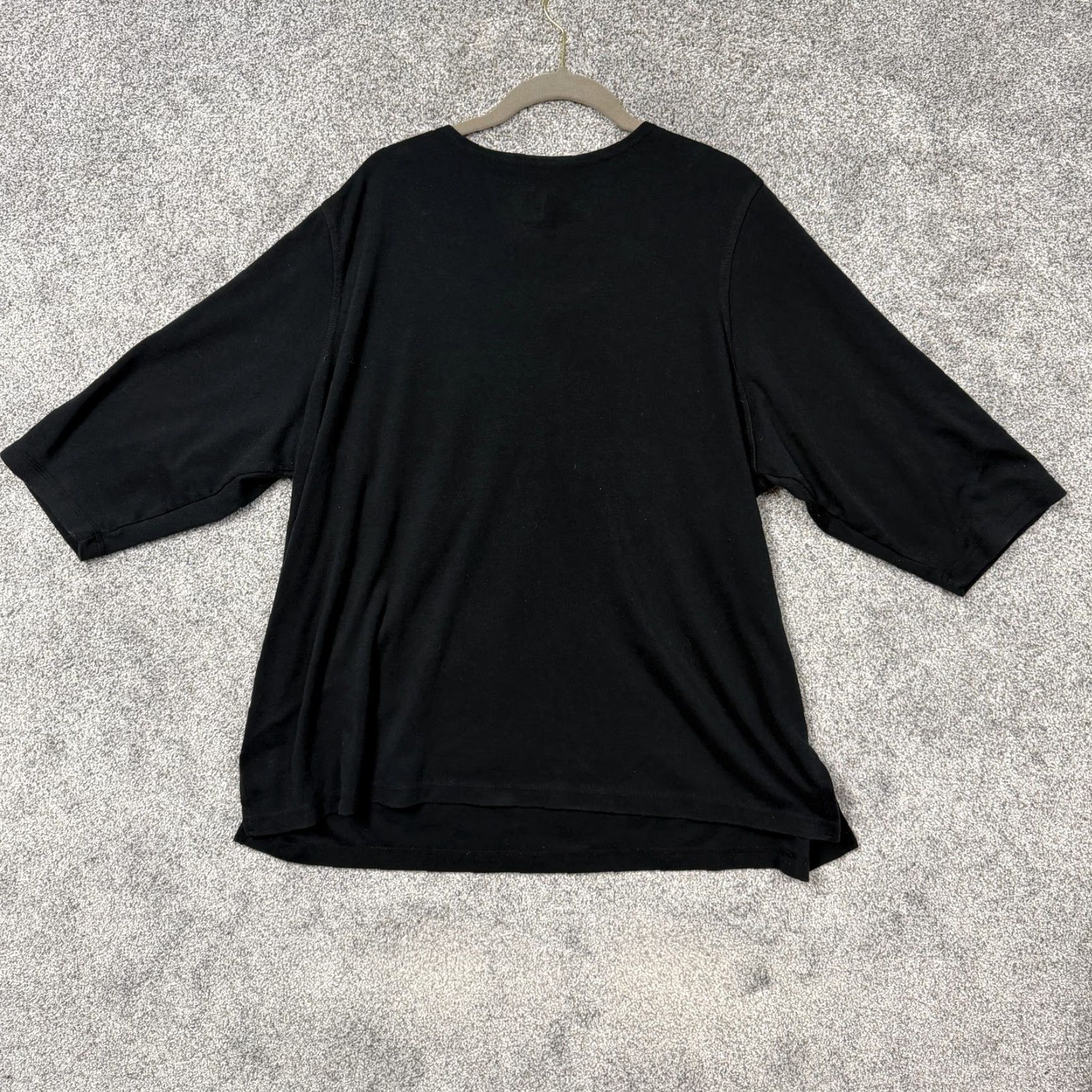 Avenue VINTAGE Avenue T-Shirt Unisex Adults XL Black 3/4 Sleeve Lace-Up Henley Solid Gothic Grunge Retro 30/32 Womens Edgy Minimalist Style Size XL / US 12-14 / IT 48-50 - 7 Thumbnail