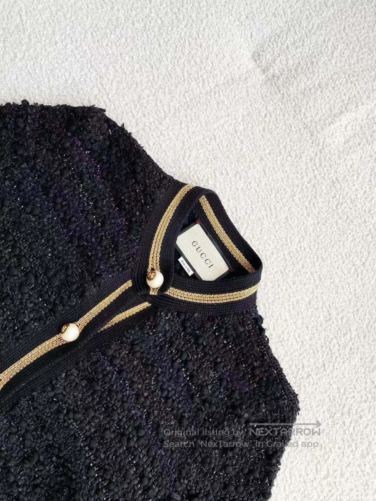 Gucci Guicci Pearl buckle color-blocked striped jacket| Size XS / US 0-2 / IT 36-38 - 4 Thumbnail