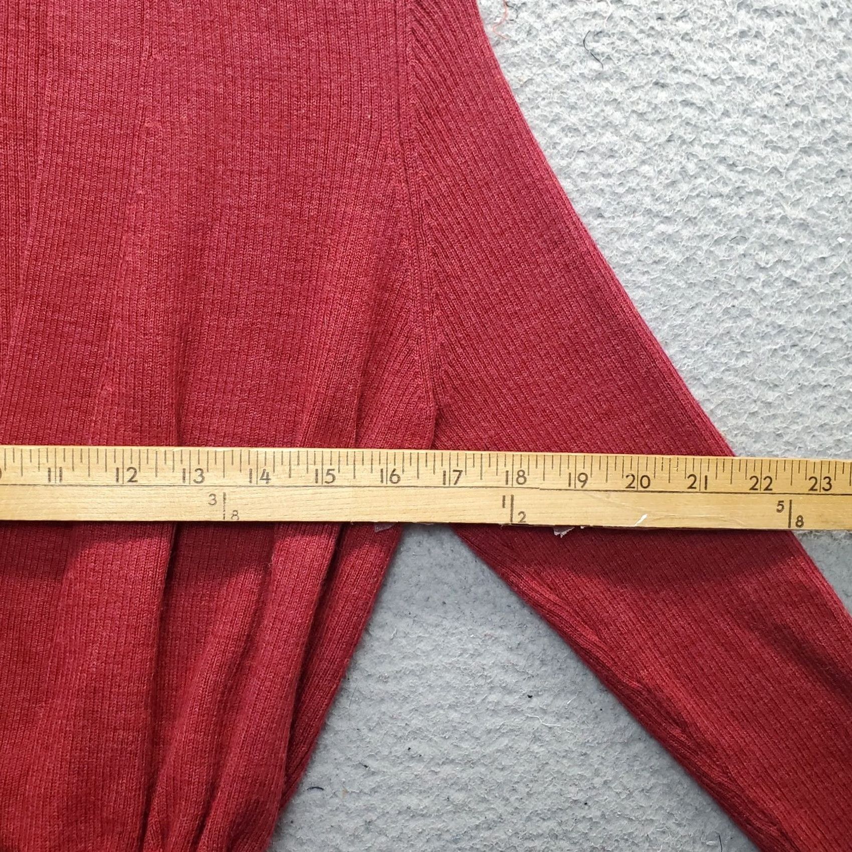 Vintage Sarah Spencer Cardigan Womens M Tight-Knit Merino Wool Dark Red V-Neck Casual Knit Size M / US 6-8 / IT 42-44 - 6 Thumbnail