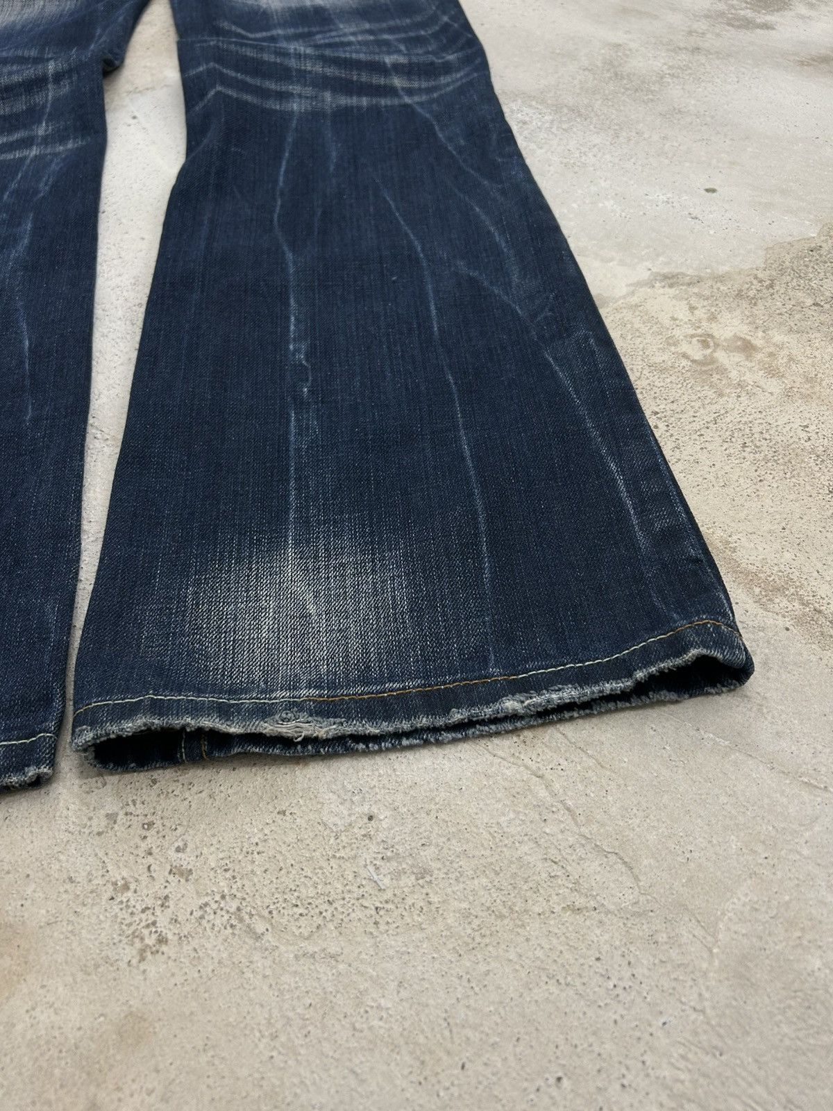 If Six Was Nine Super Flare Swell N Denim Japan Mud Washed Whisker Low Rise Size US 31 - 13 Thumbnail