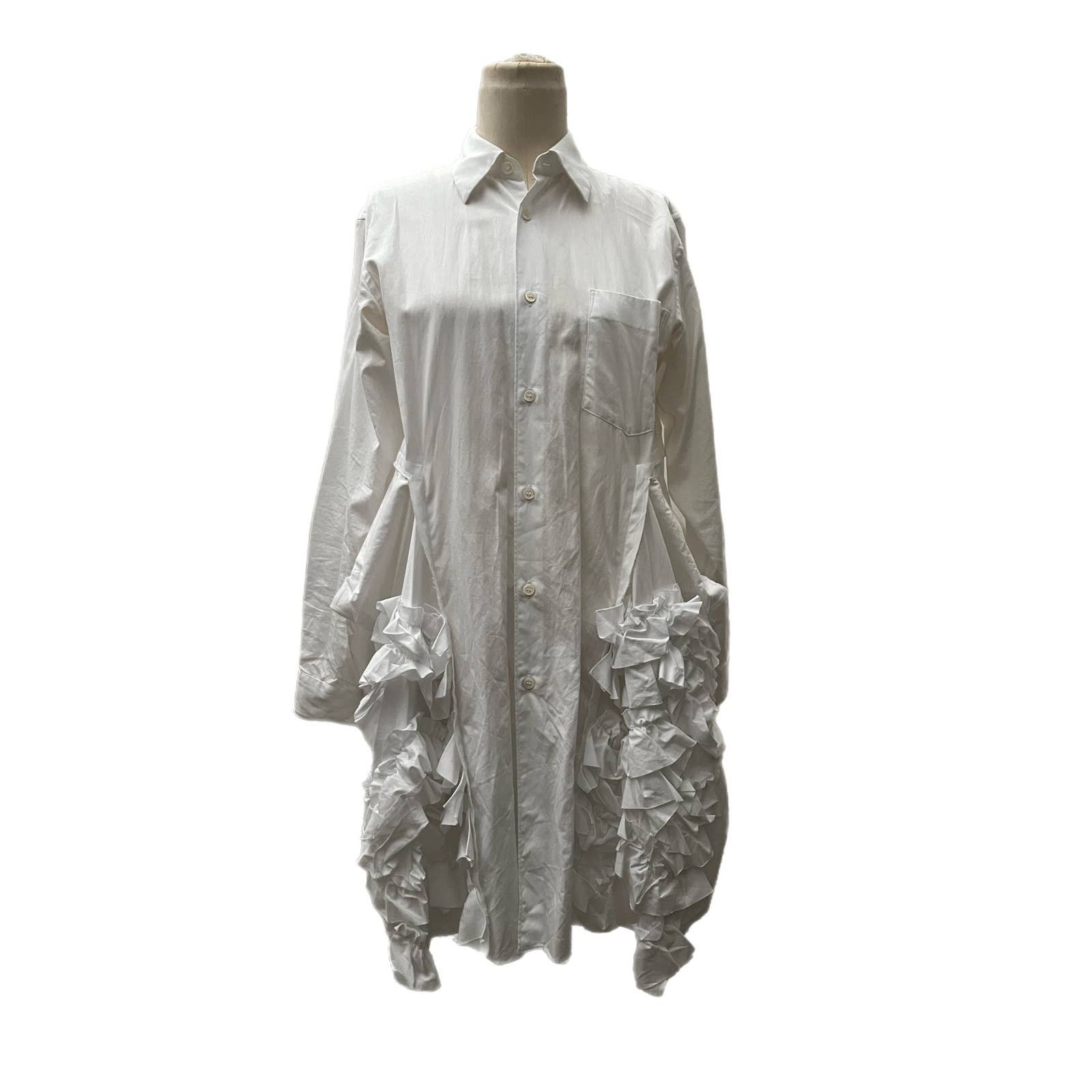 Comme Des Garcons Ruffled Bib Collar Mmidi Dress