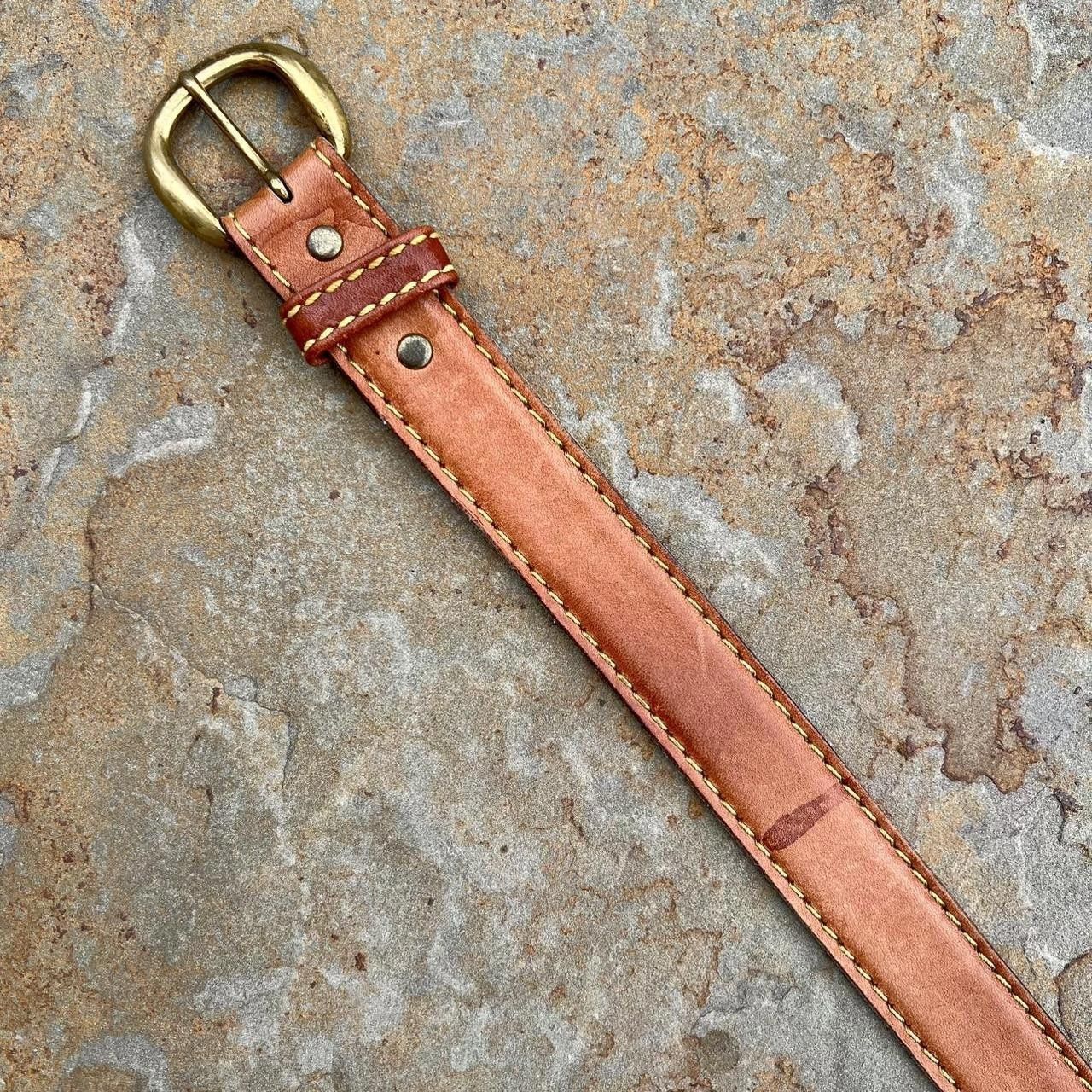 Vintage Vintage 90s Brown Contrast Stitch Leather Belt Size ONE SIZE - 3 Thumbnail