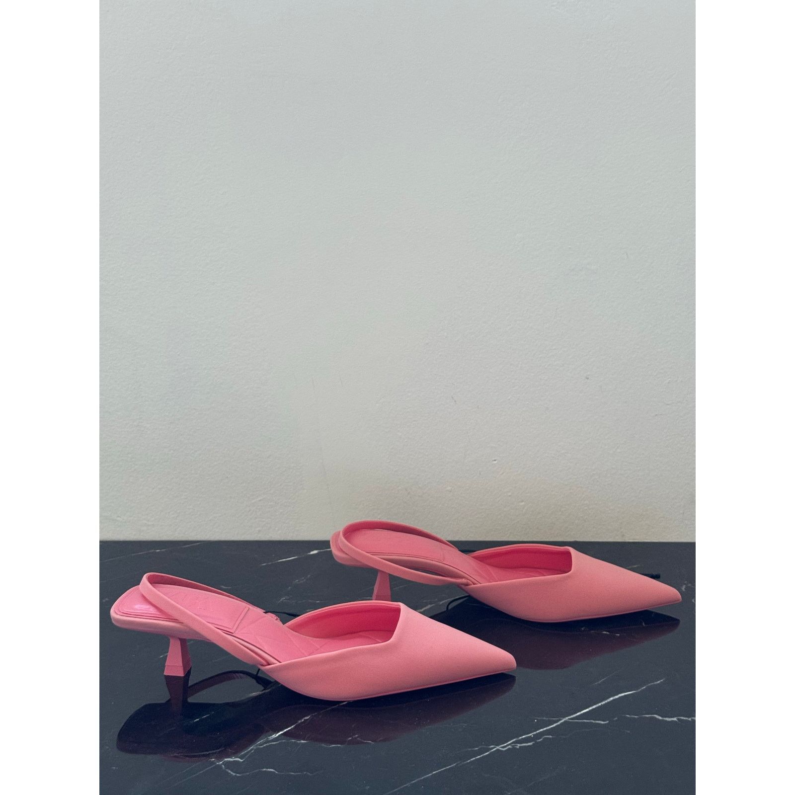 Zara Zara Blush Pink Pointed Toe Slingback Kitten Heels Size US 9 / IT 39 - 5 Thumbnail