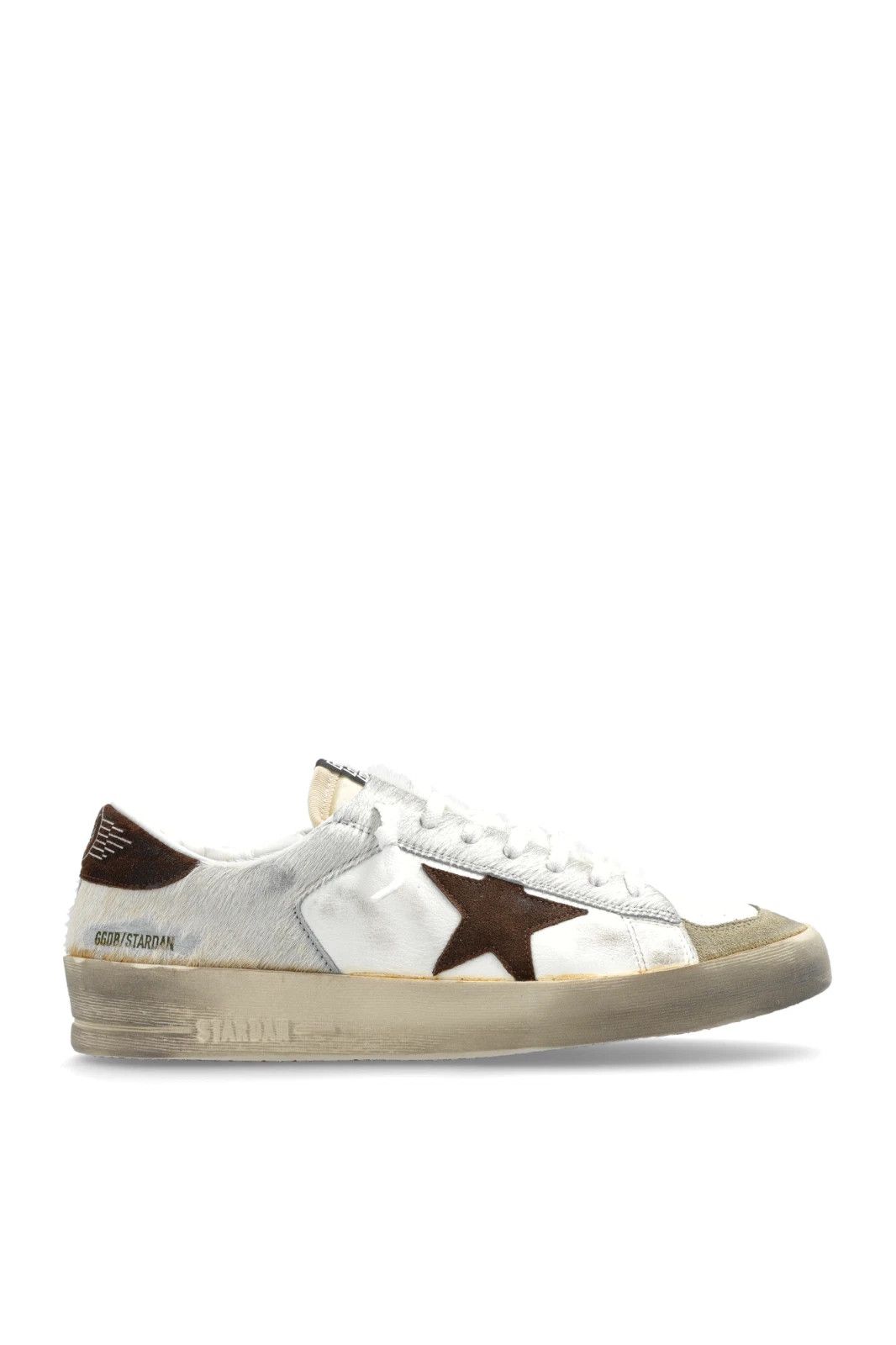 GOLDEN GOOSE Stardan Men's White/Brown Ponyhair Sneaker