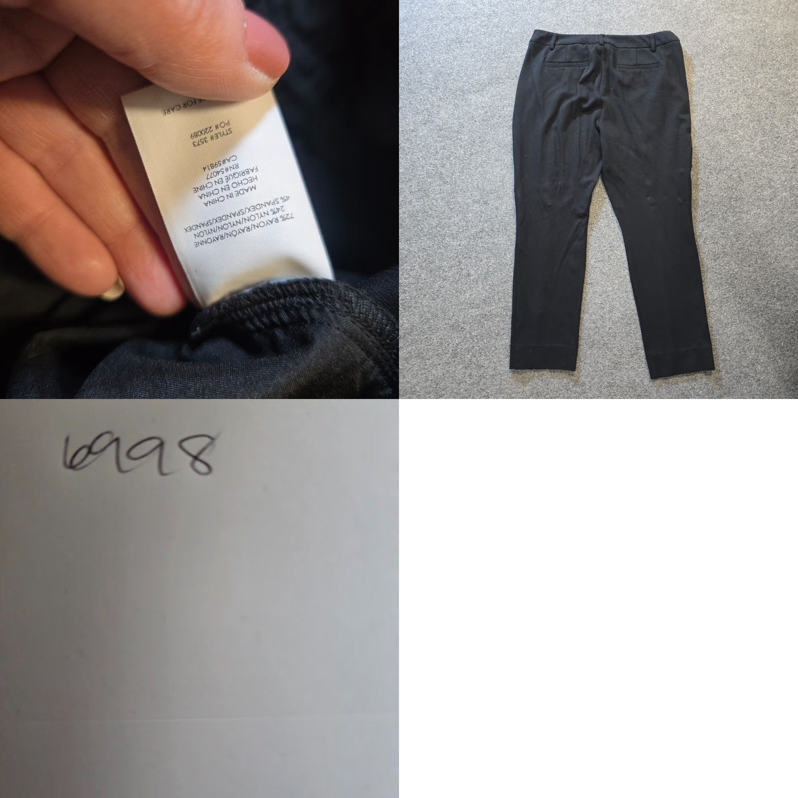 Vintage Cabi Pants Womens Size 14 Black Straight Leg Ponte High Rise Zip Career Capsule Dress Pants Woman Straight Leg Zippered 34 In Waist Size 36" / US 14 / IT 50 - 8 Thumbnail