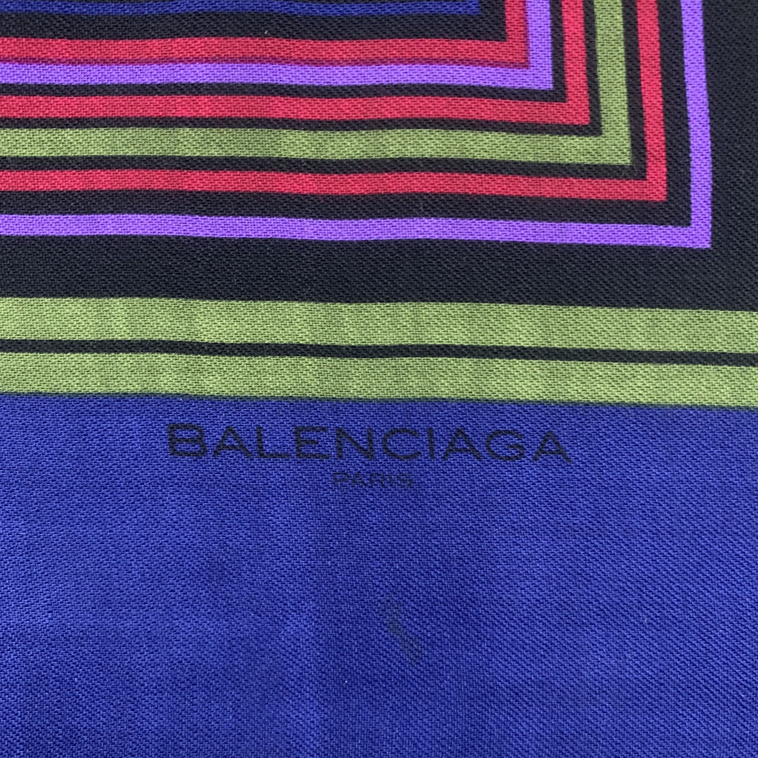 Balenciaga Vintage Balenciaga wool scarf square large shawl A5560 Size ONE SIZE - 4 Thumbnail
