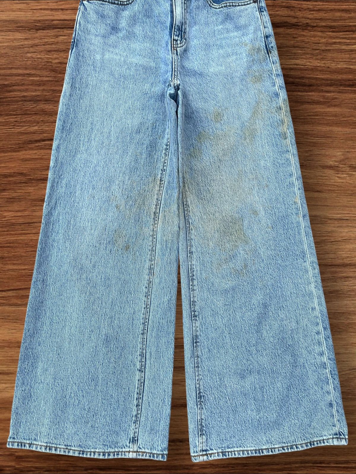 Japanese Brand × Vintage Vintage Japanese Brand Dirty Washed High Rise Wide Leg Jeans Size 26" / US 2 / IT 38 - 5 Thumbnail