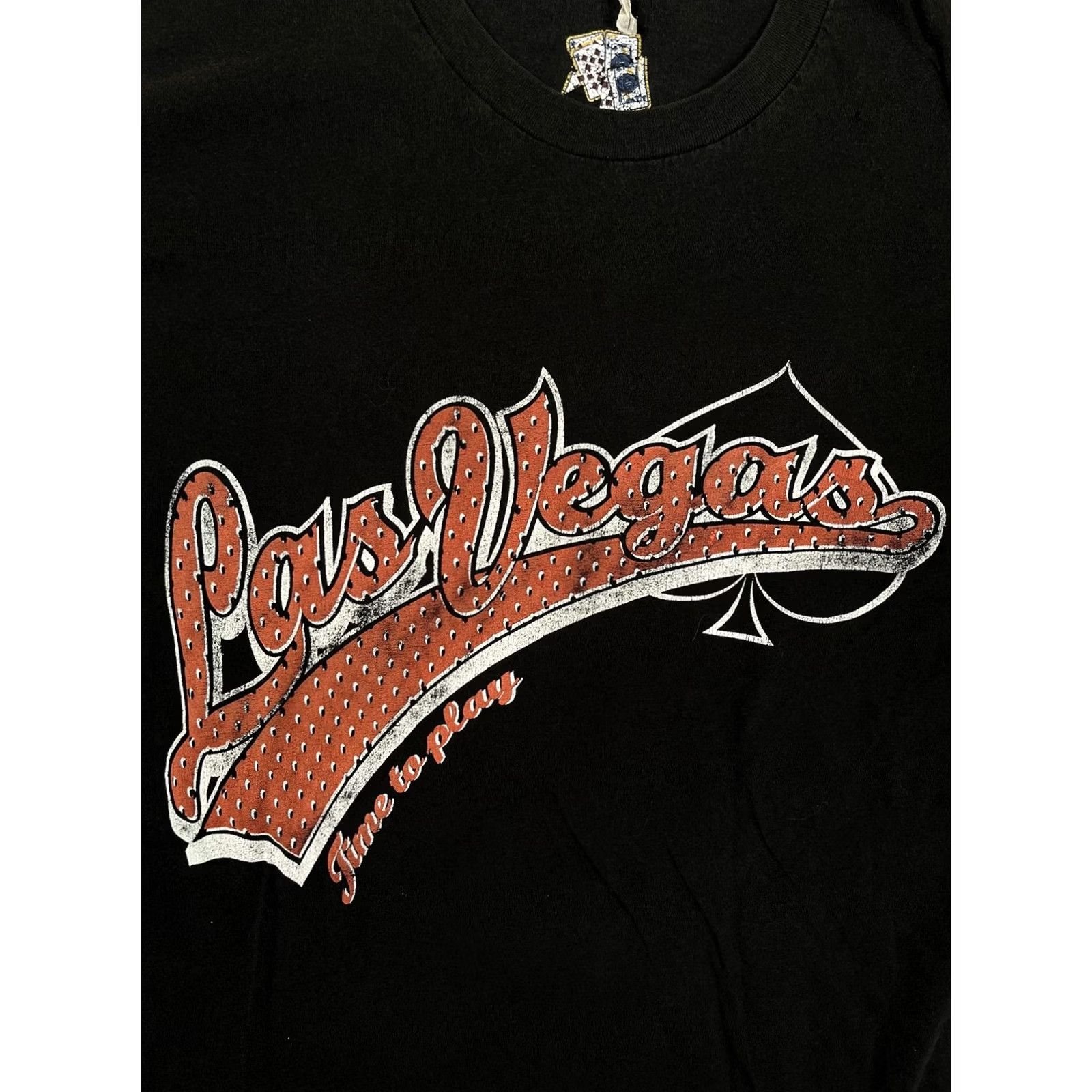 Vintage VINTAGE Las Vegas T-Shirt Mens Large Time To Play Black Casino Gambling Shirt Crew Neck Short Sleeve Graphic Print, Las Vegas, Casino, Gambling, 90s Size US L / EU 52-54 / 3 - 2 Thumbnail