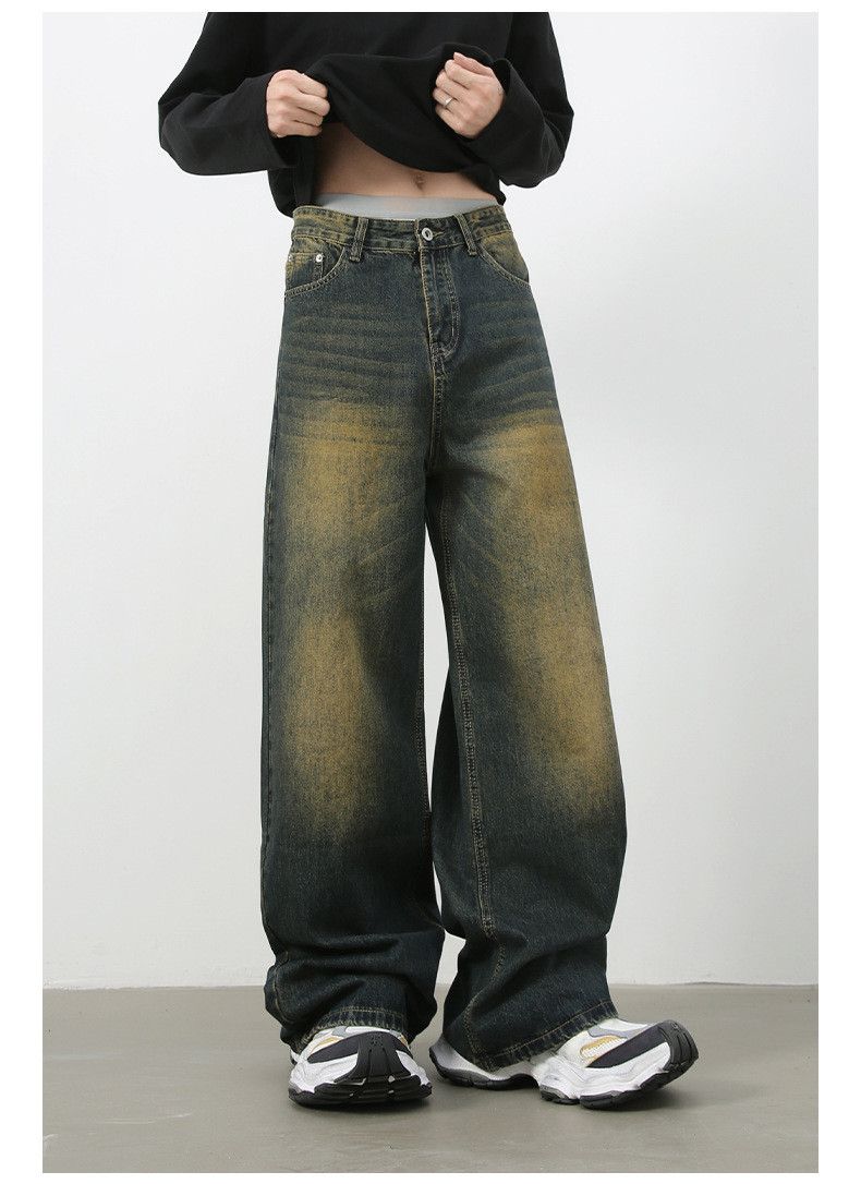Japanese Brand × Jean Men's distressed washed all-match casual straight jeans Size US 32 / EU 48 - 2 Thumbnail