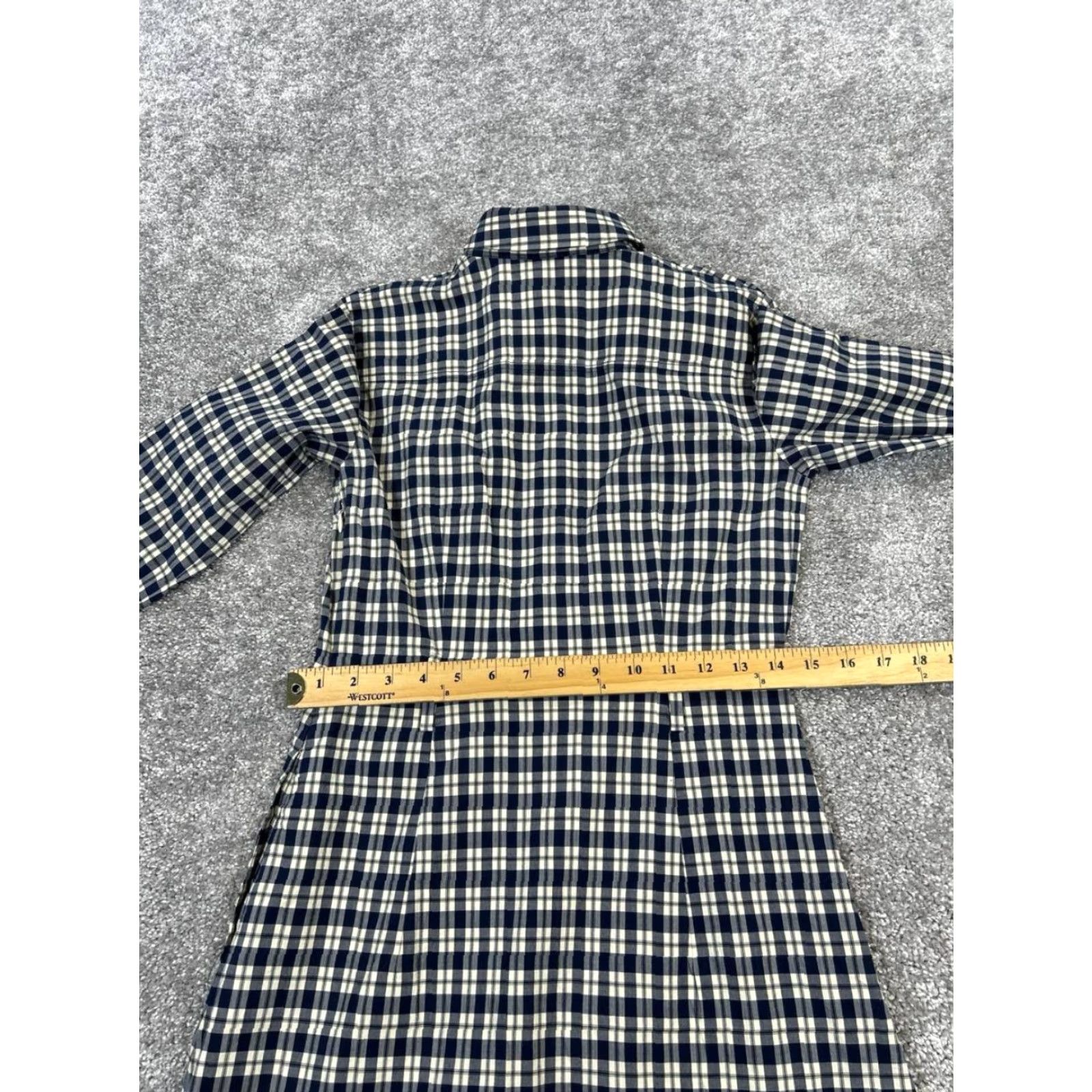 Theory VINTAGE Theory Shirt Dress Women 2 Short Cotton Plaid Collared Button Casual Spring Summer Womens Size XS / US 0-2 / IT 36-38 - 7 Thumbnail