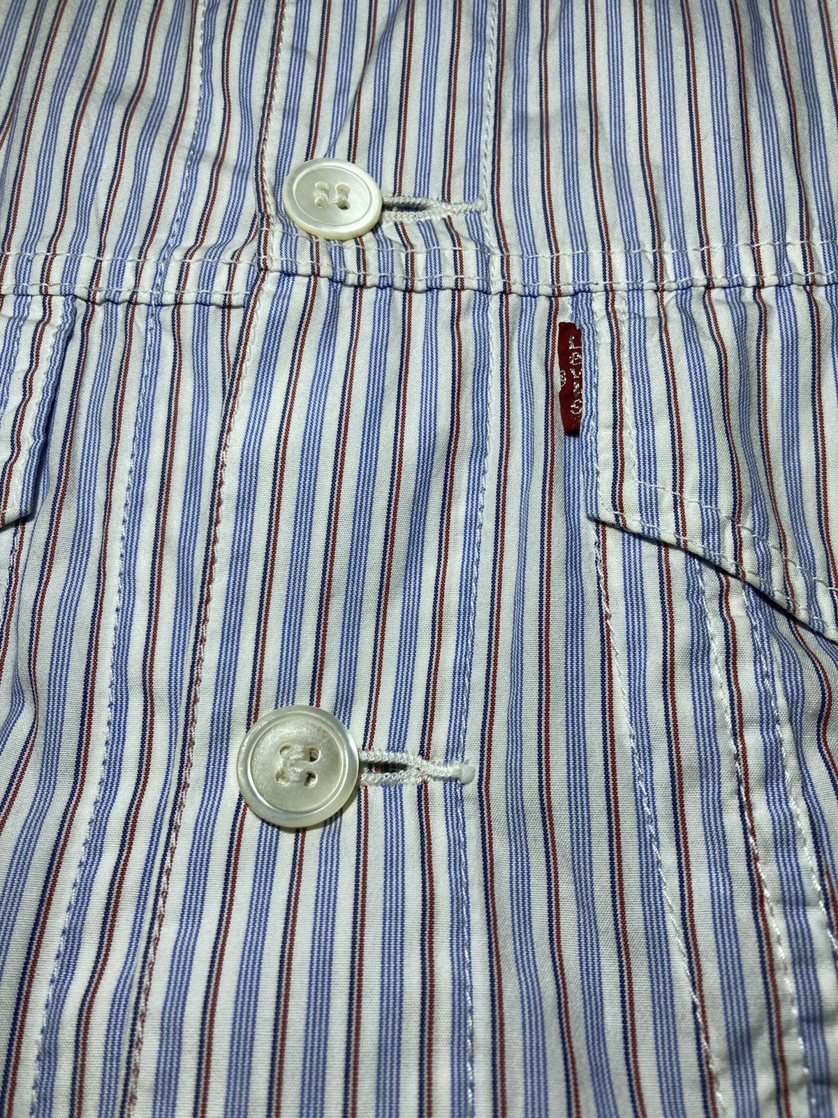 Comme des Garcons Junya Watanabe Man Levi's Striped Cotton Jacket Denim 2000s Size US S / EU 44-46 / 1 - 2 Thumbnail
