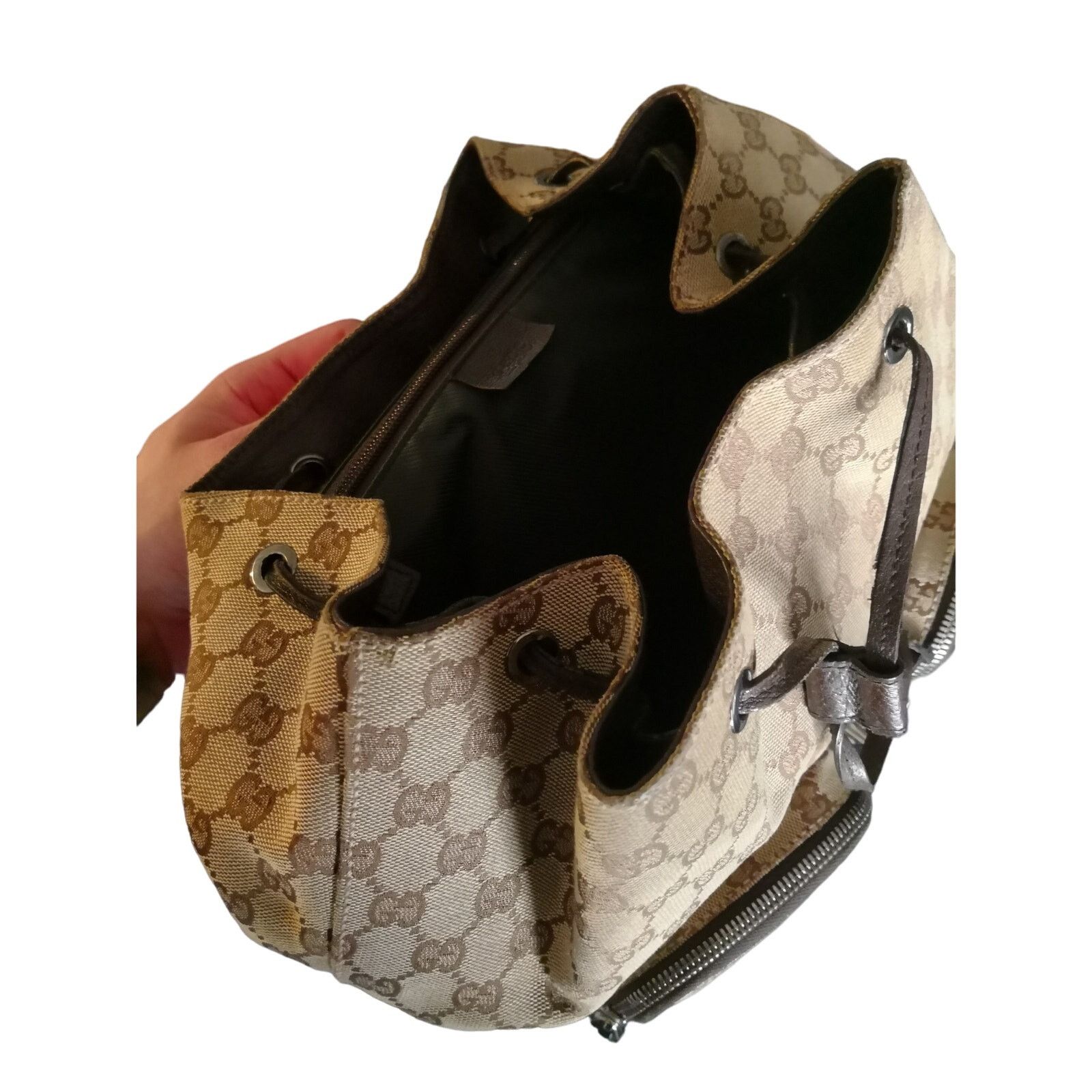 Gucci Authentic Gucci GG Jackie Canvas Backpack Excellent Shape Size ONE SIZE - 12 Thumbnail